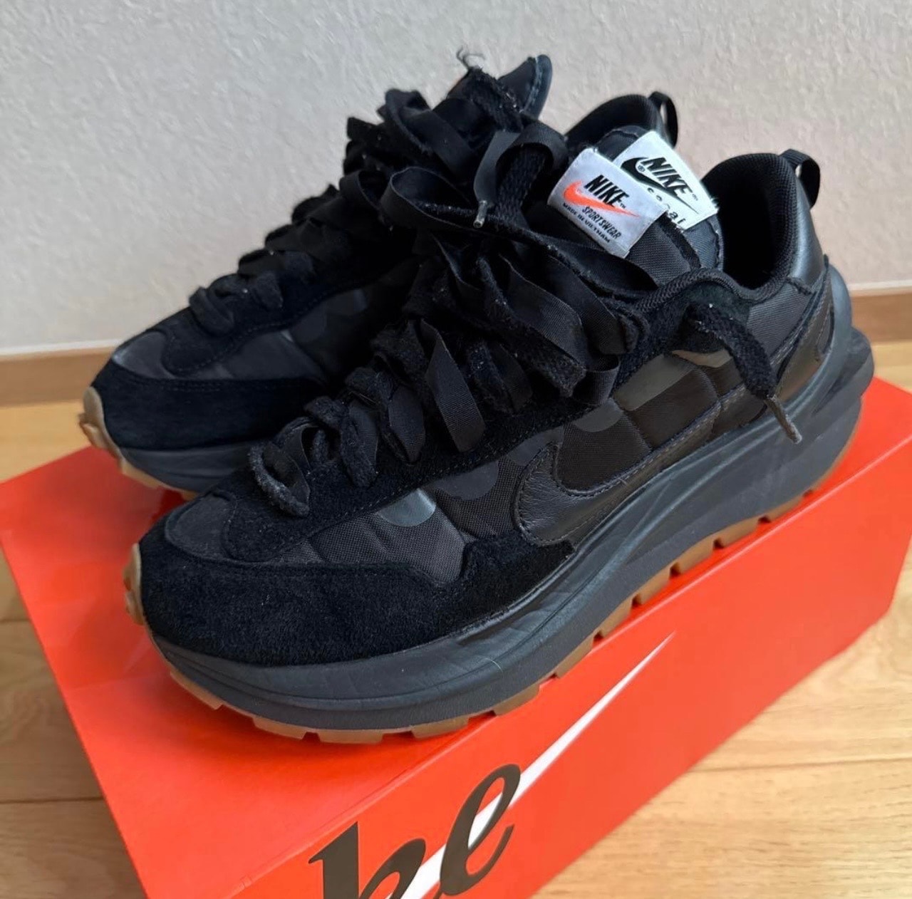 sacai × Nike VaporWaffle "Black Gum"