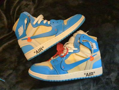 Off-White × Nike Air Jordan 1 High UNC "White/Dark Powder Blue"