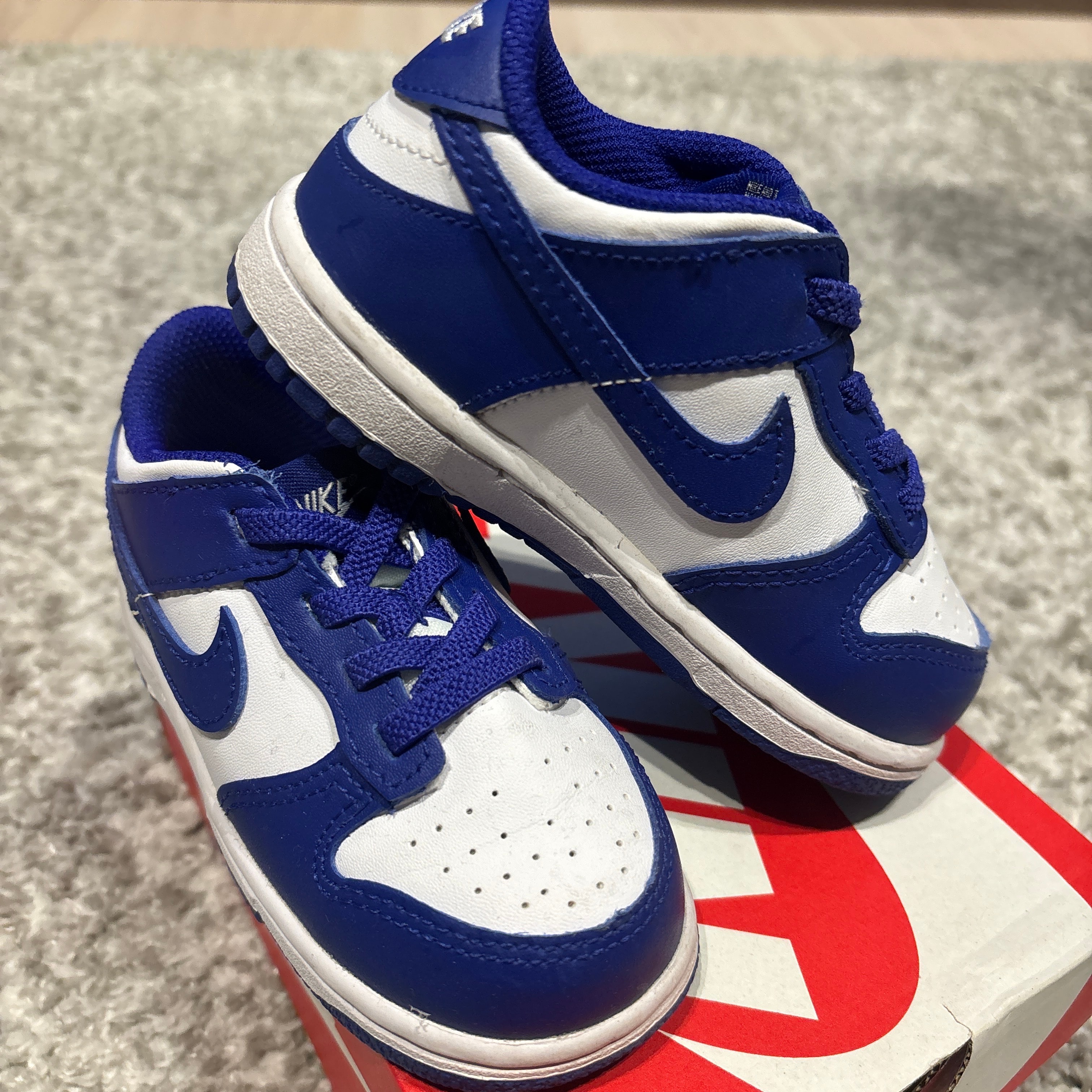 Nike TD Dunk Low "White/University Red/Concord"