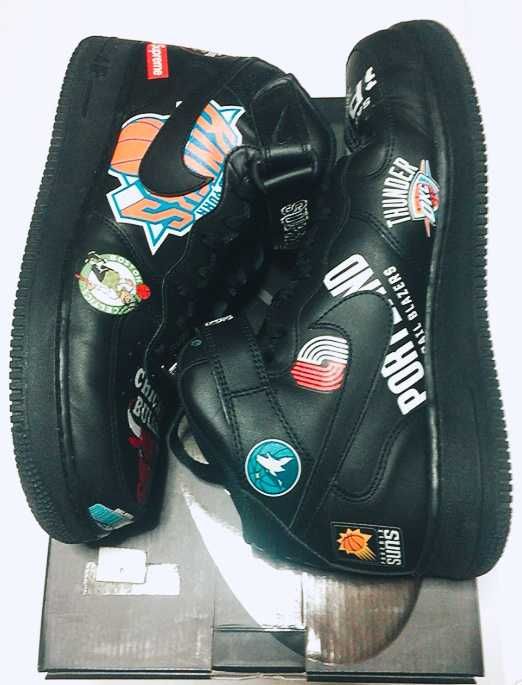 Supreme × NBA × Nike Air Force 1 Mid '07 "Black"
