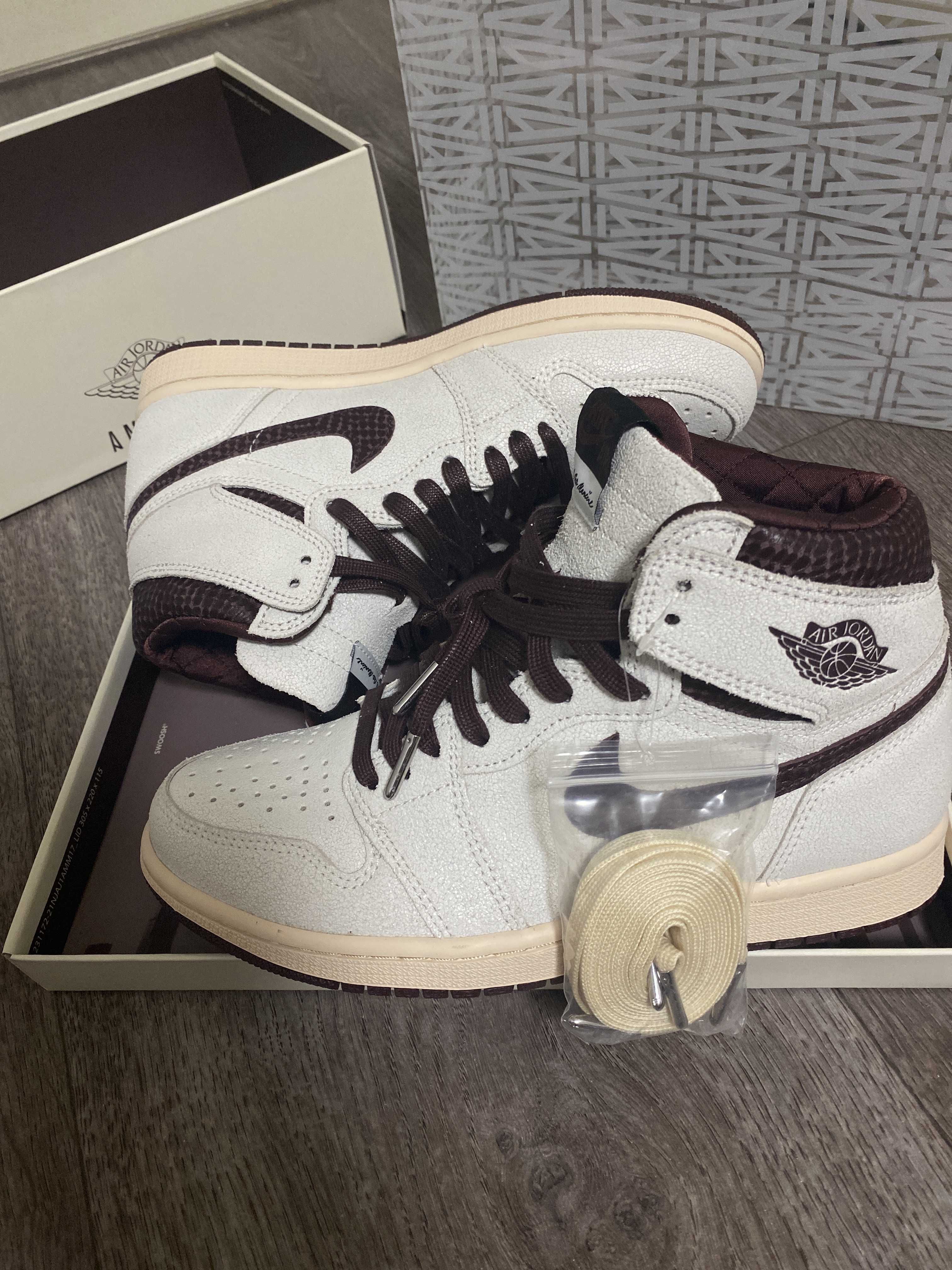 A Ma Maniere × Nike Air Jordan 1 Retro High OG "Sail and Burgundy"