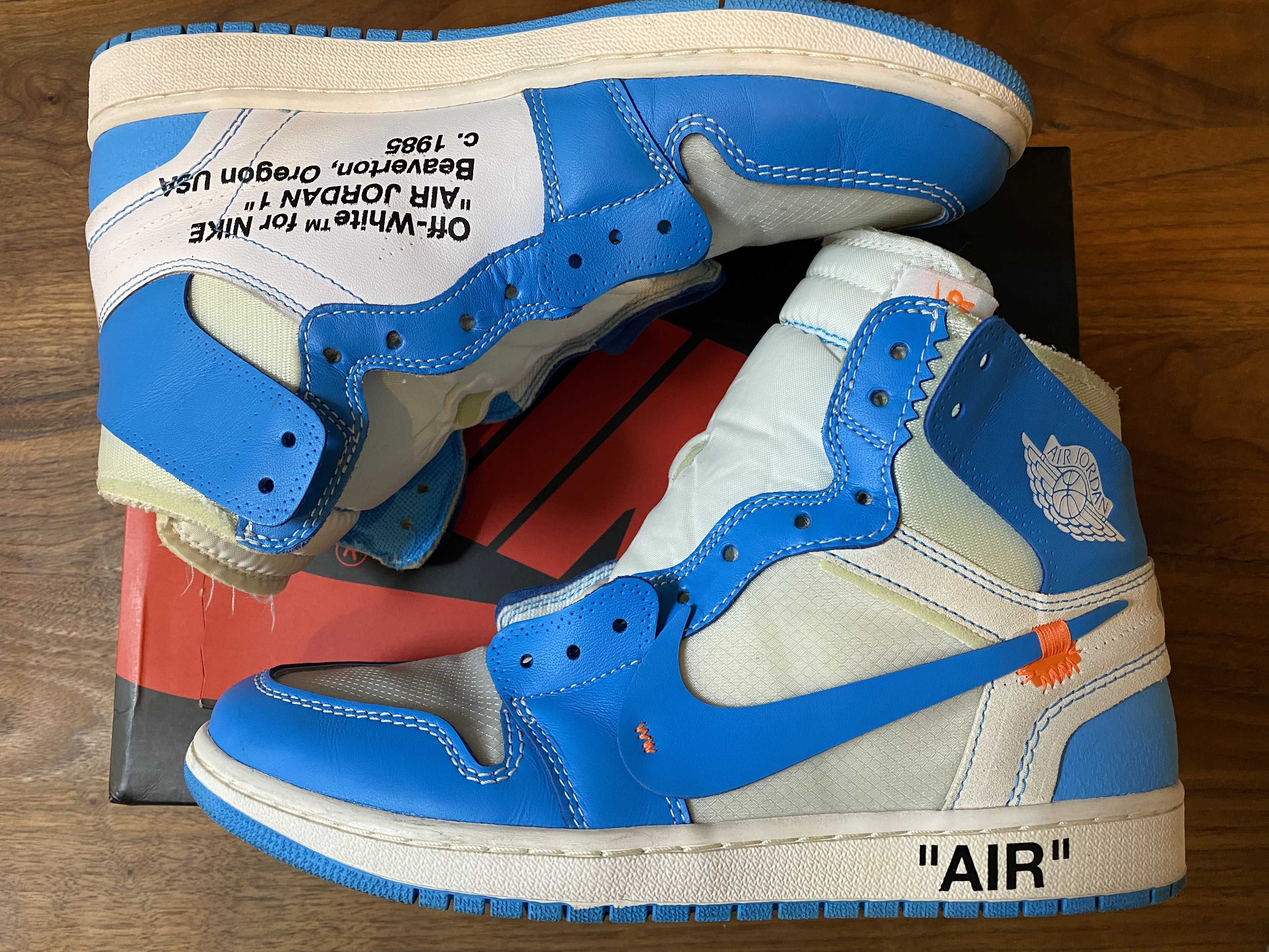 Off-White × Nike Air Jordan 1 High UNC "White/Dark Powder Blue"