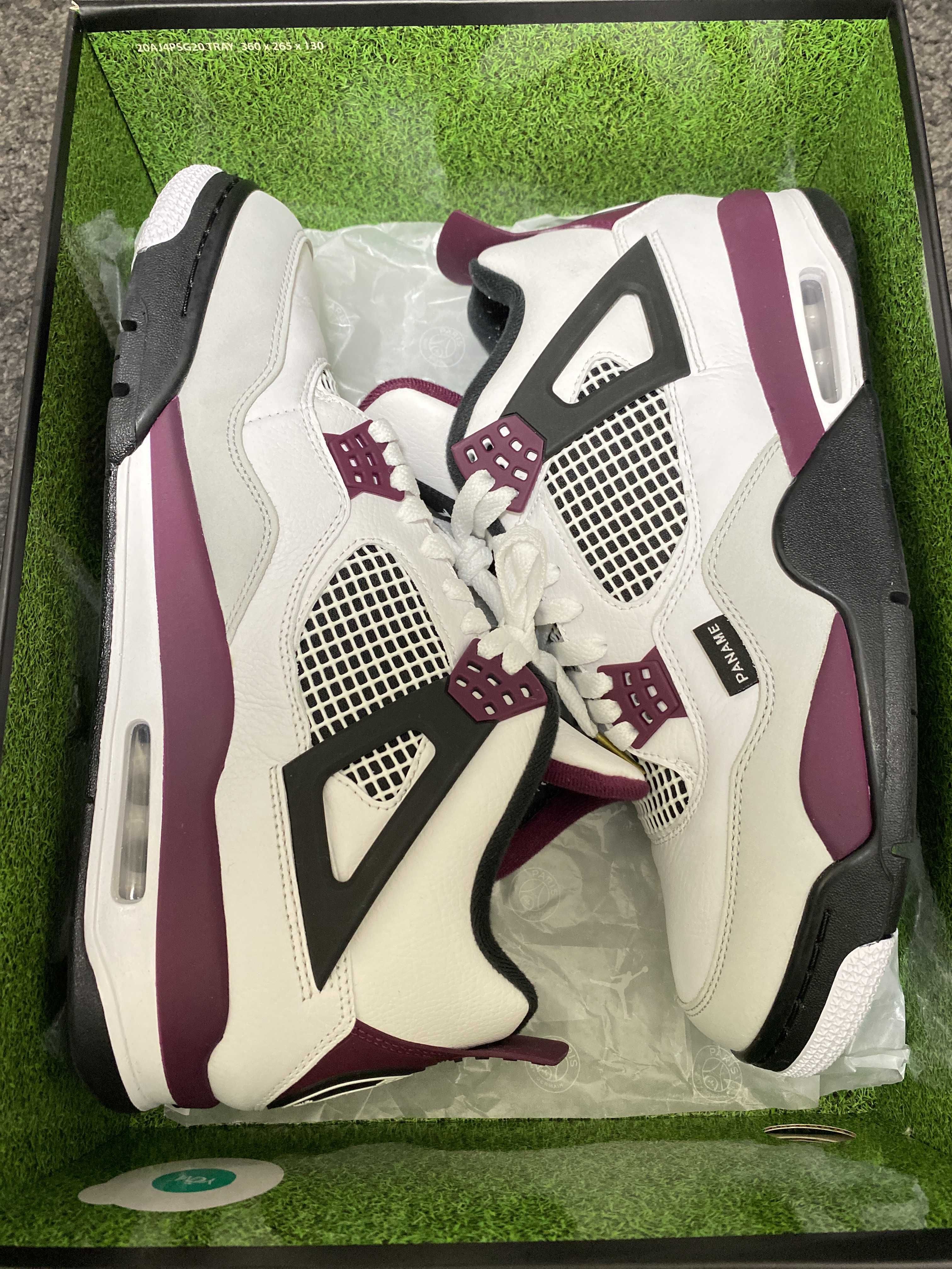 Paris Saint Germain ×Nike Air Jordan 4 Retro "White/Bordeaux/Neutral Gray"