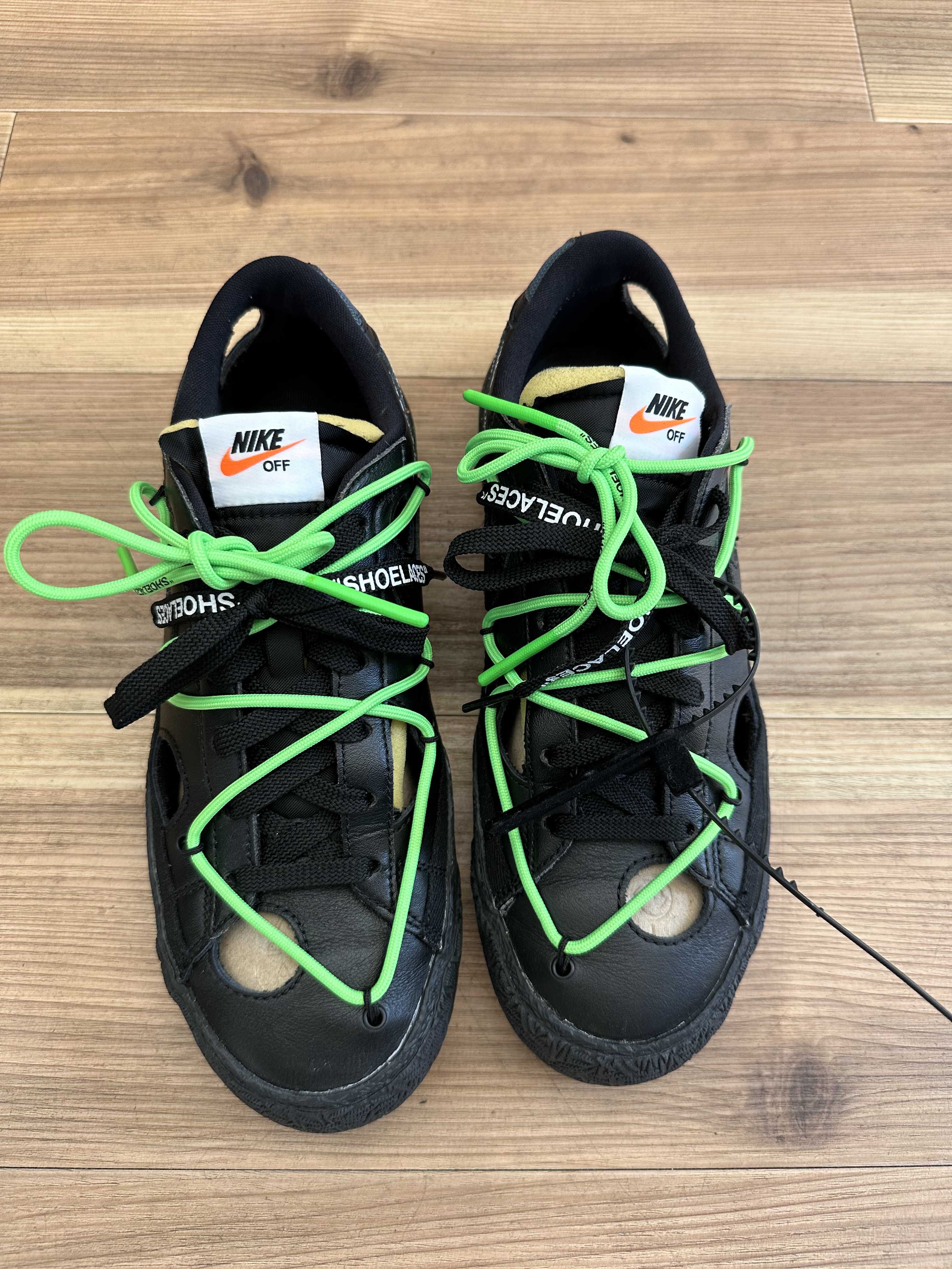 Off-White × Nike Blazer Low "Black and Electro Green"