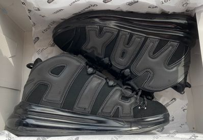 NIKE AIR MORE UPTEMPO 720 BLACK / METALLIC BLACK