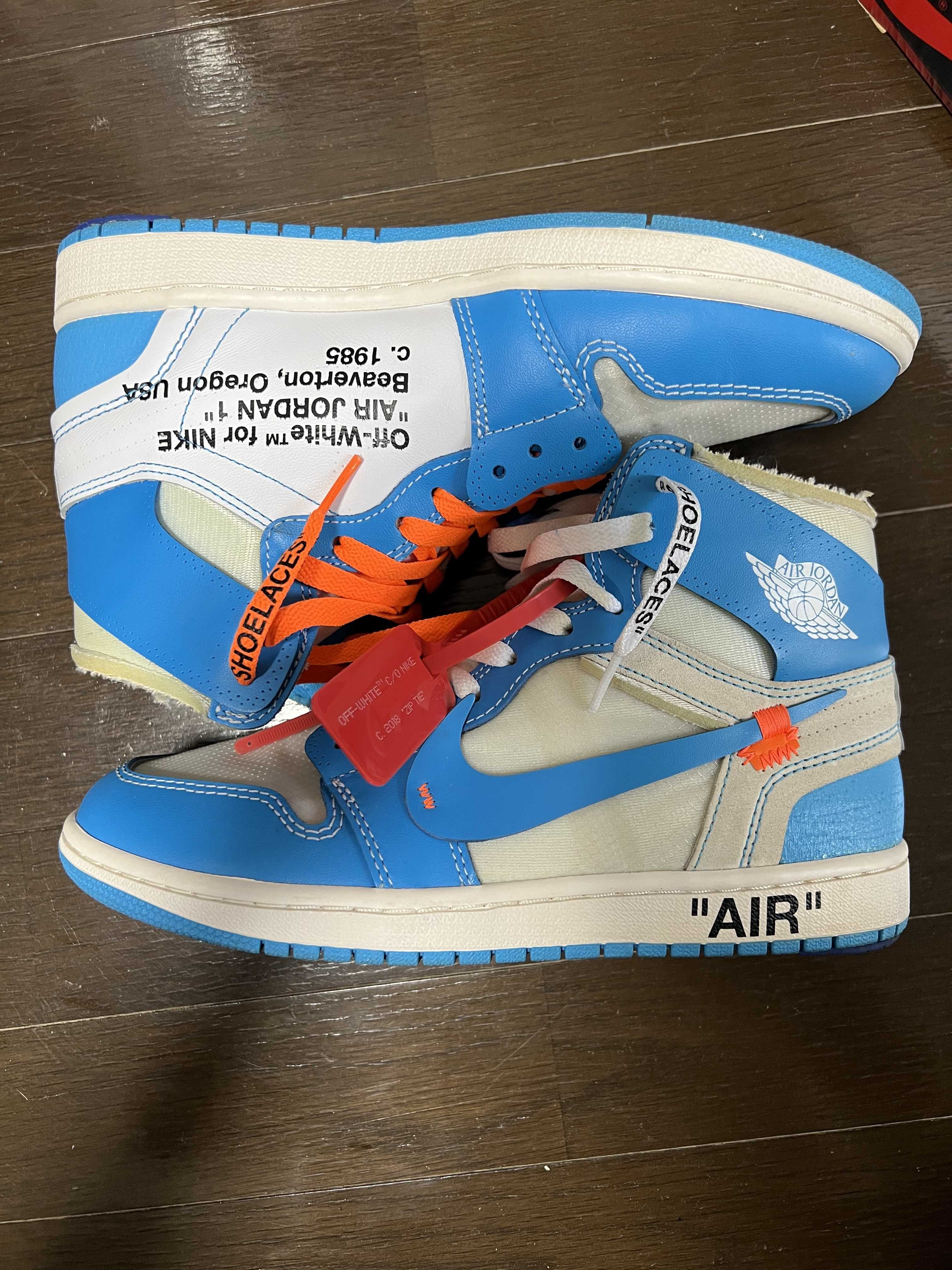 Off-White × Nike Air Jordan 1 High UNC "White/Dark Powder Blue"