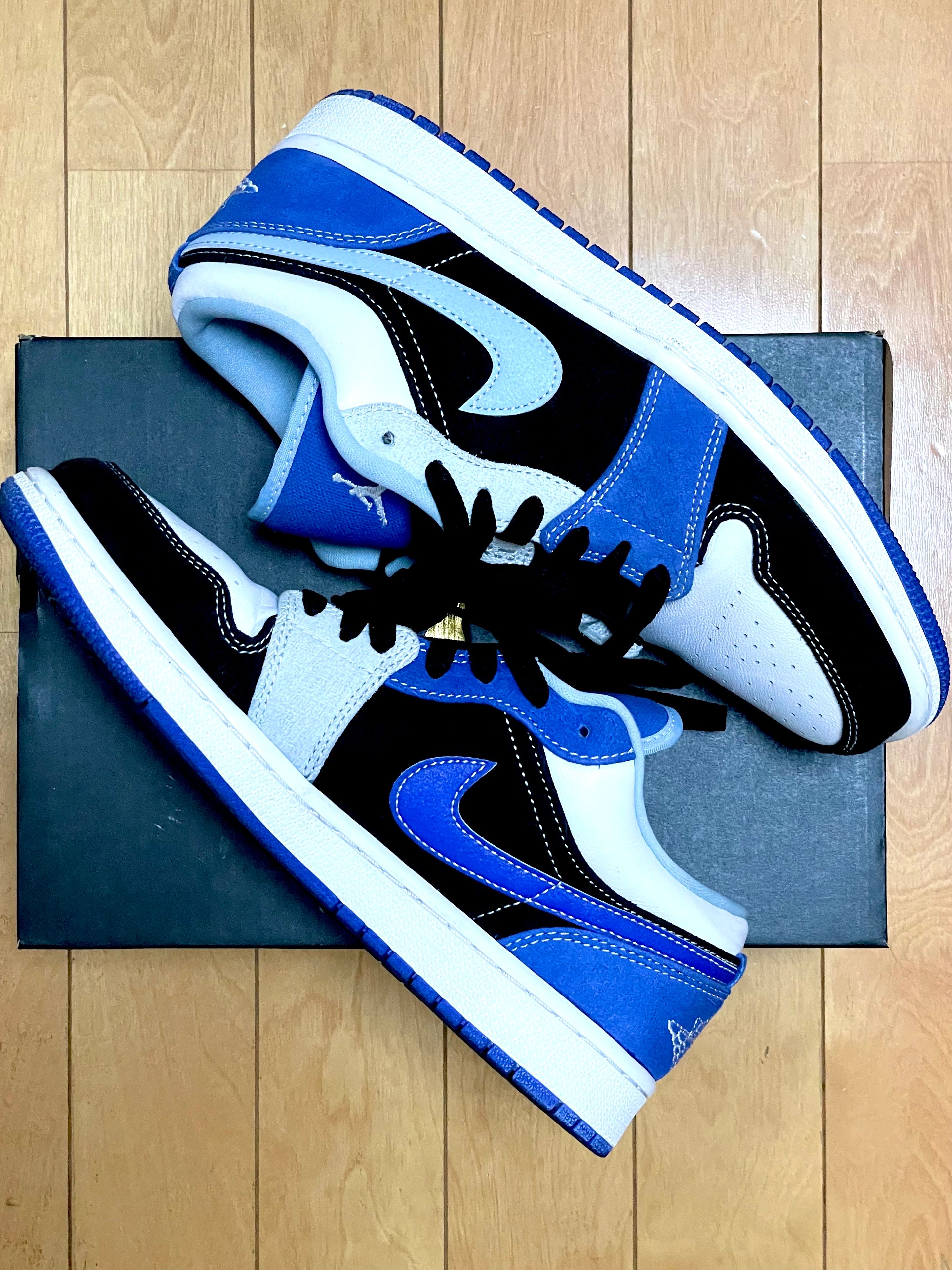 NIKE AIR JORDAN 1 LOW "WHITE/BLACK/BLUE"