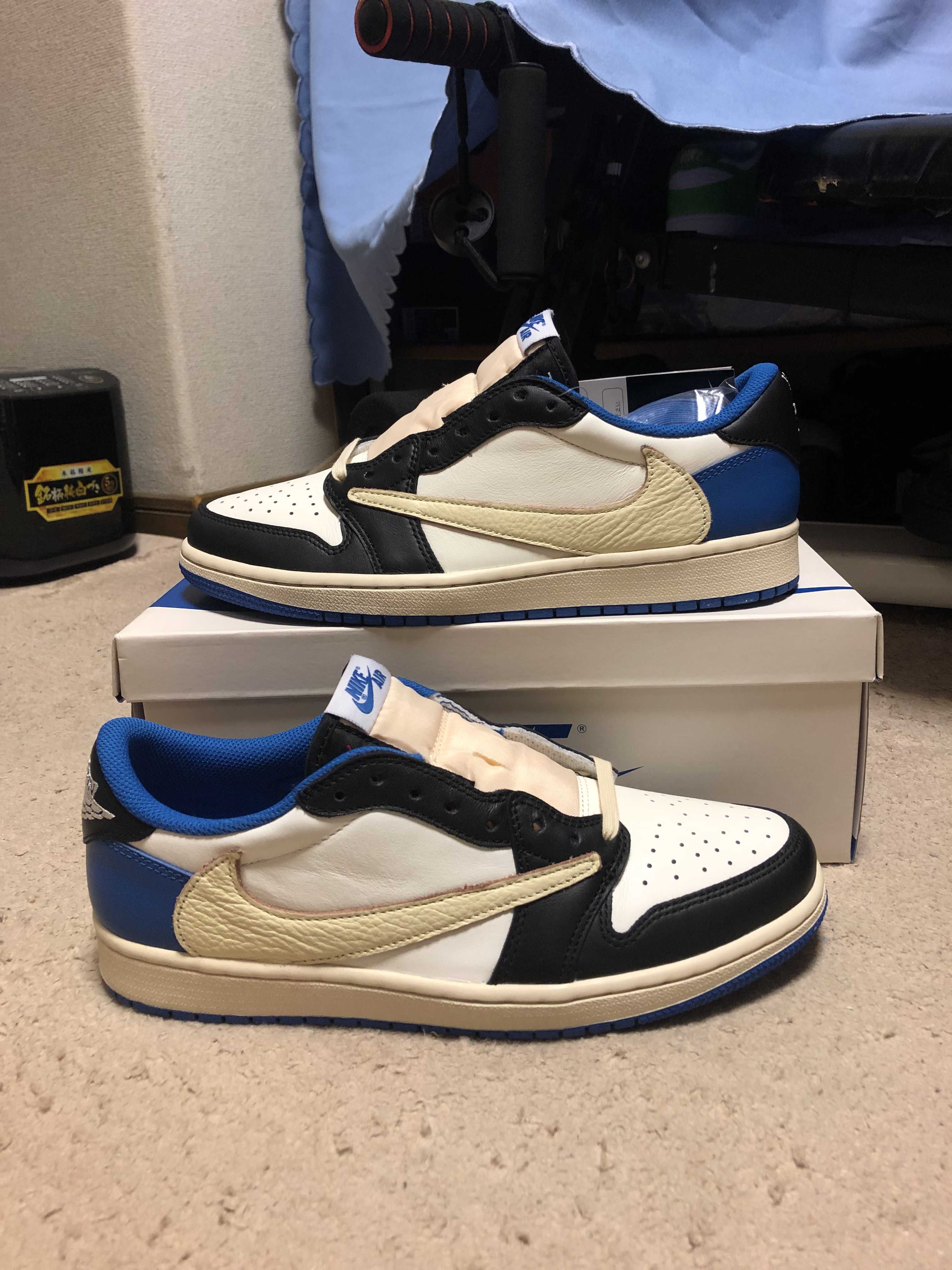 Travis Scott × fragment design × Nike Air Jordan 1 Low OG SP "Military Blue"