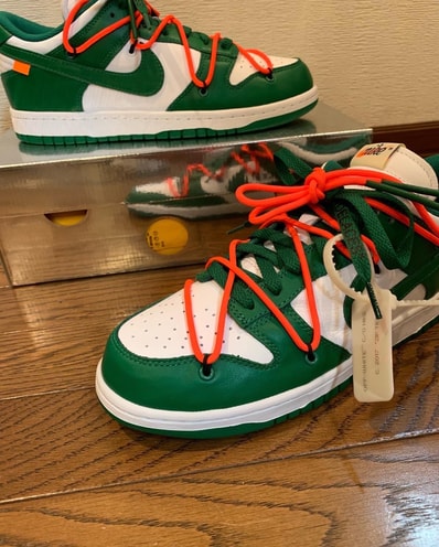 Off-White × Nike Dunk Low "White/Pine Green"