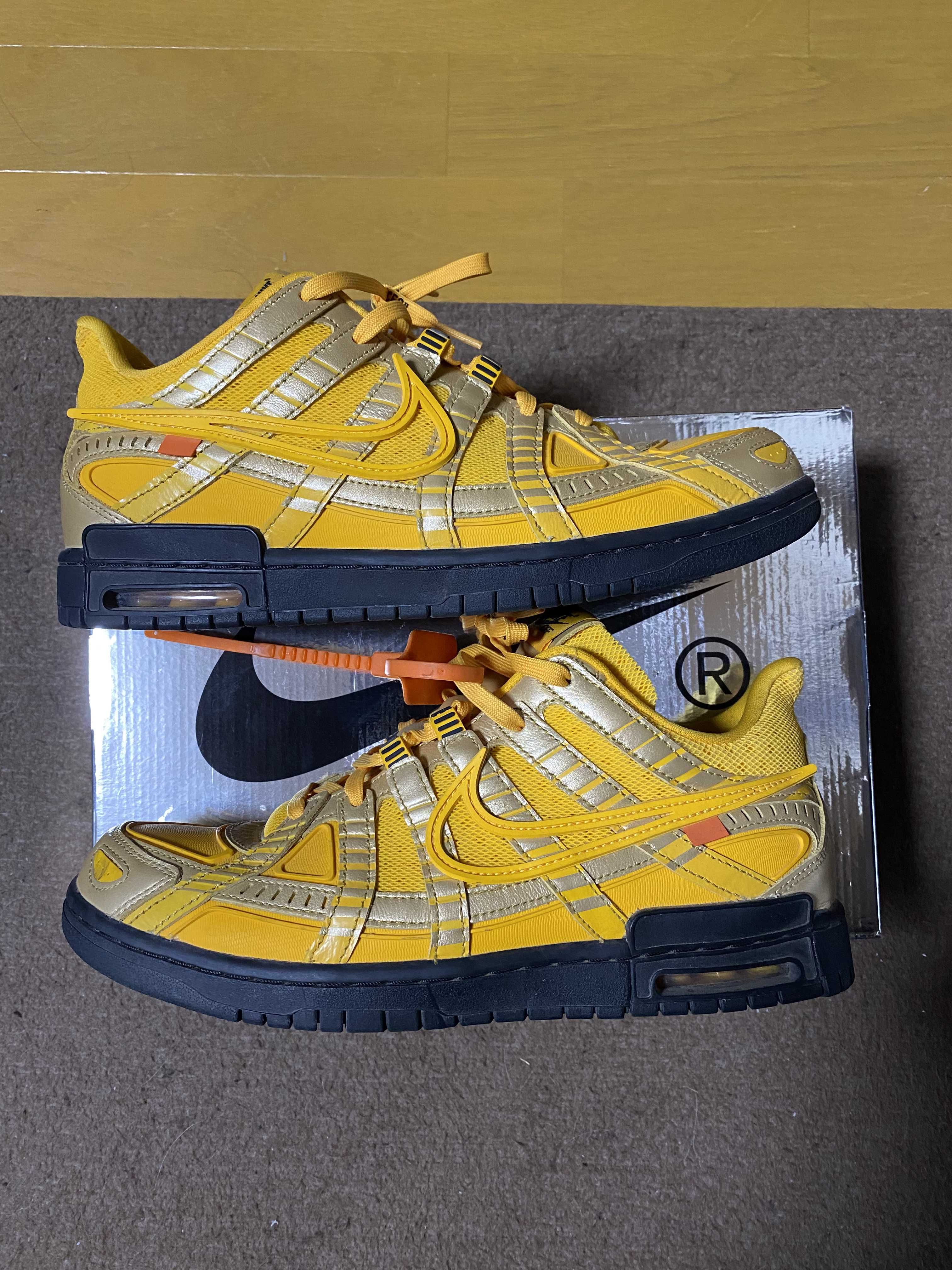 Off-White × Nike Air Rubber Dunk "University Gold" 