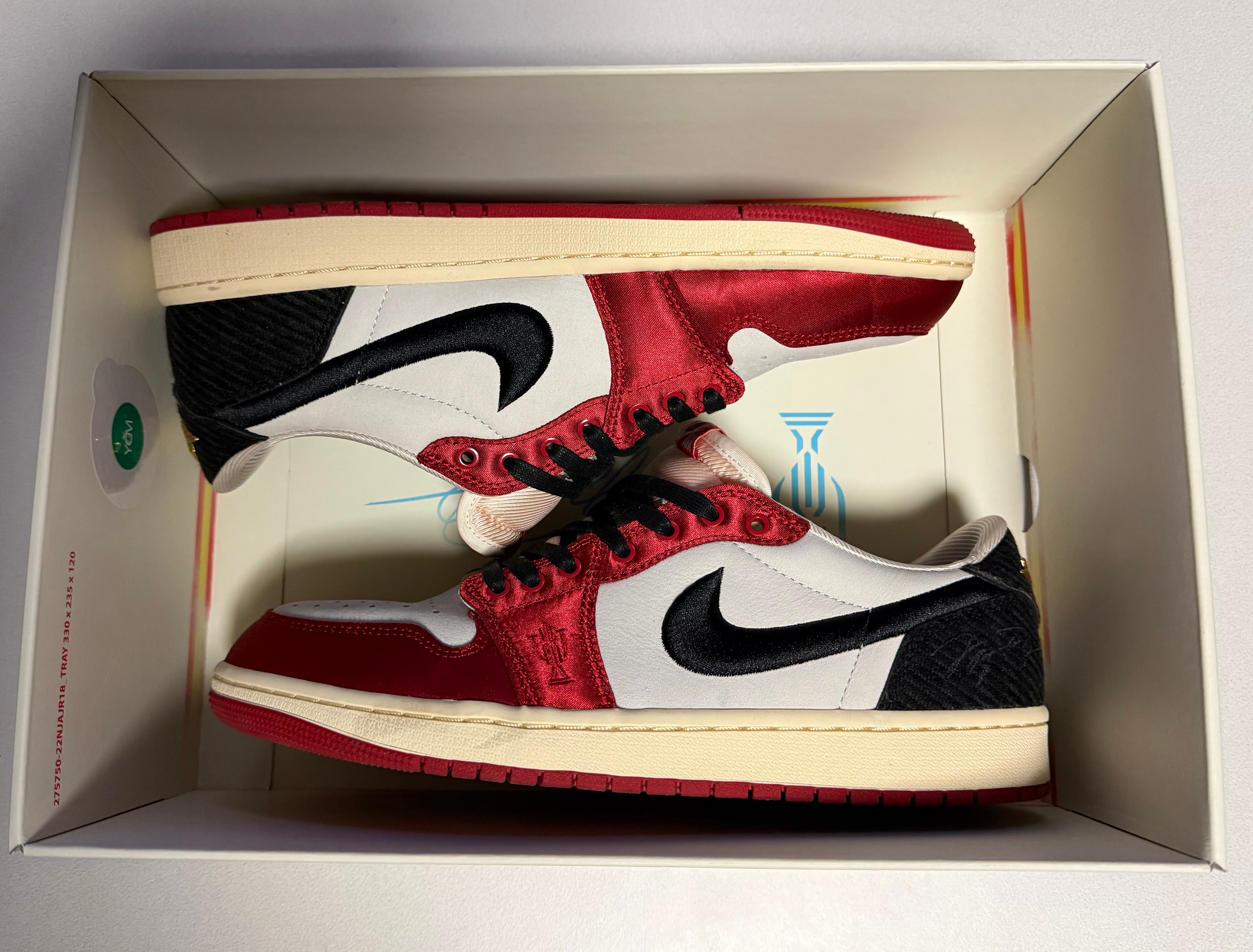 Trophy Room × Nike Air Jordan 1 Low OG "Sail and Varsity Red"