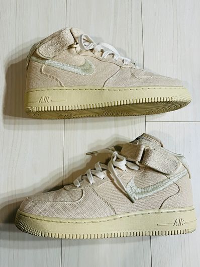 Stussy × Nike Air Force 1 Mid "Fossil Stone"