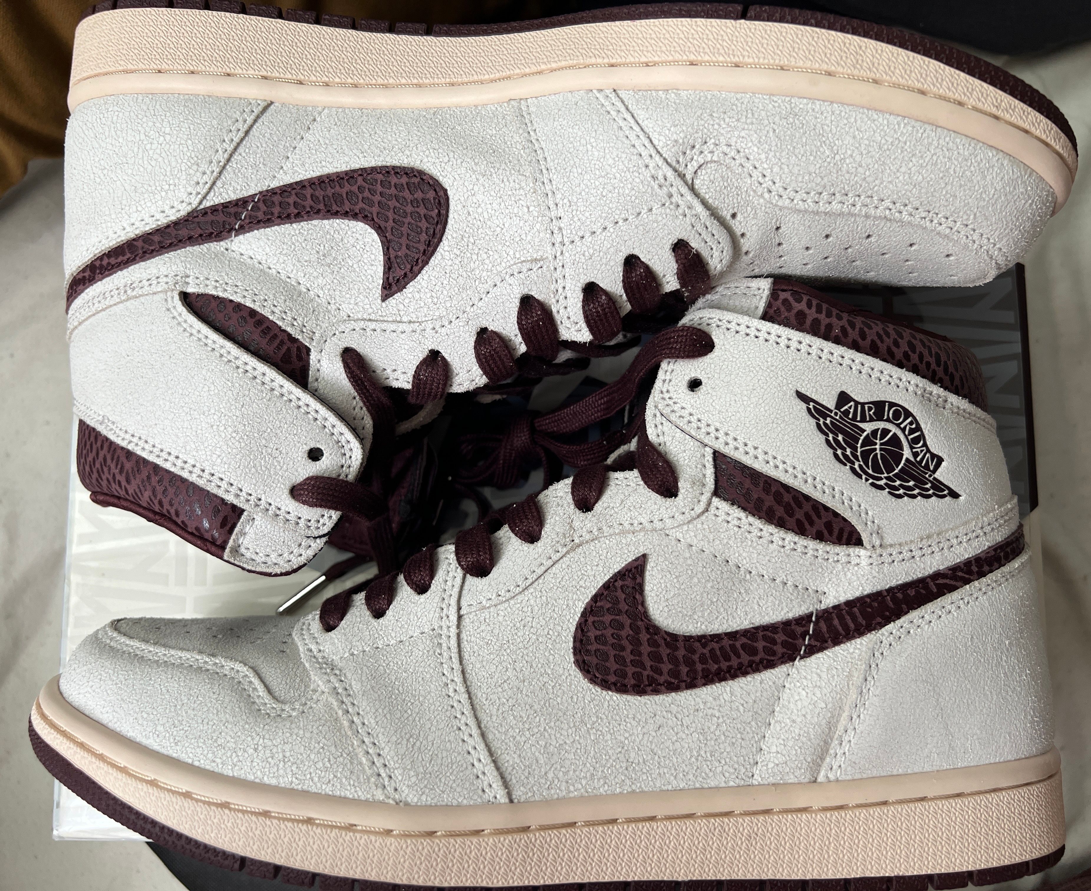 A Ma Maniere × Nike Air Jordan 1 Retro High OG "Sail and Burgundy"