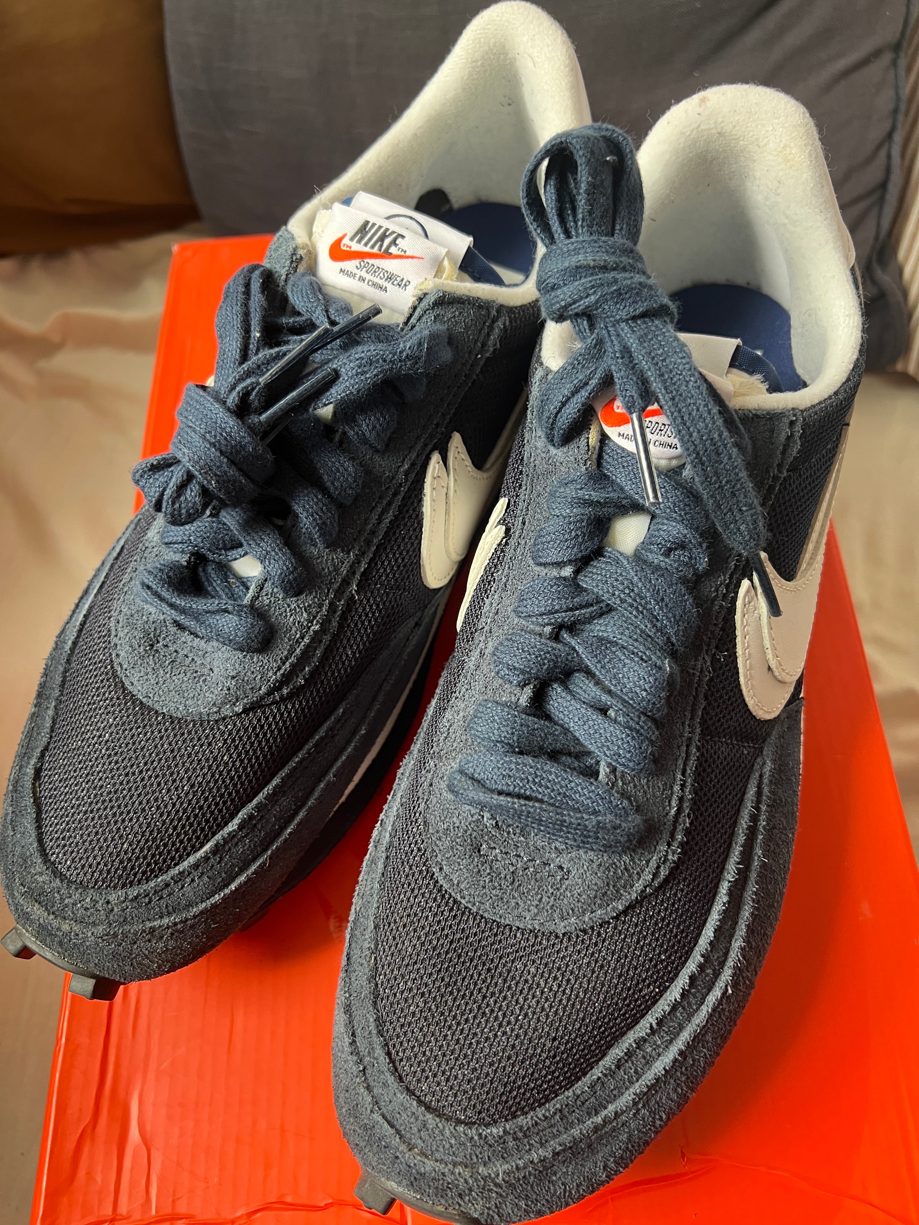 fragment design × sacai × Nike LD Waffle "Blackended Blue"