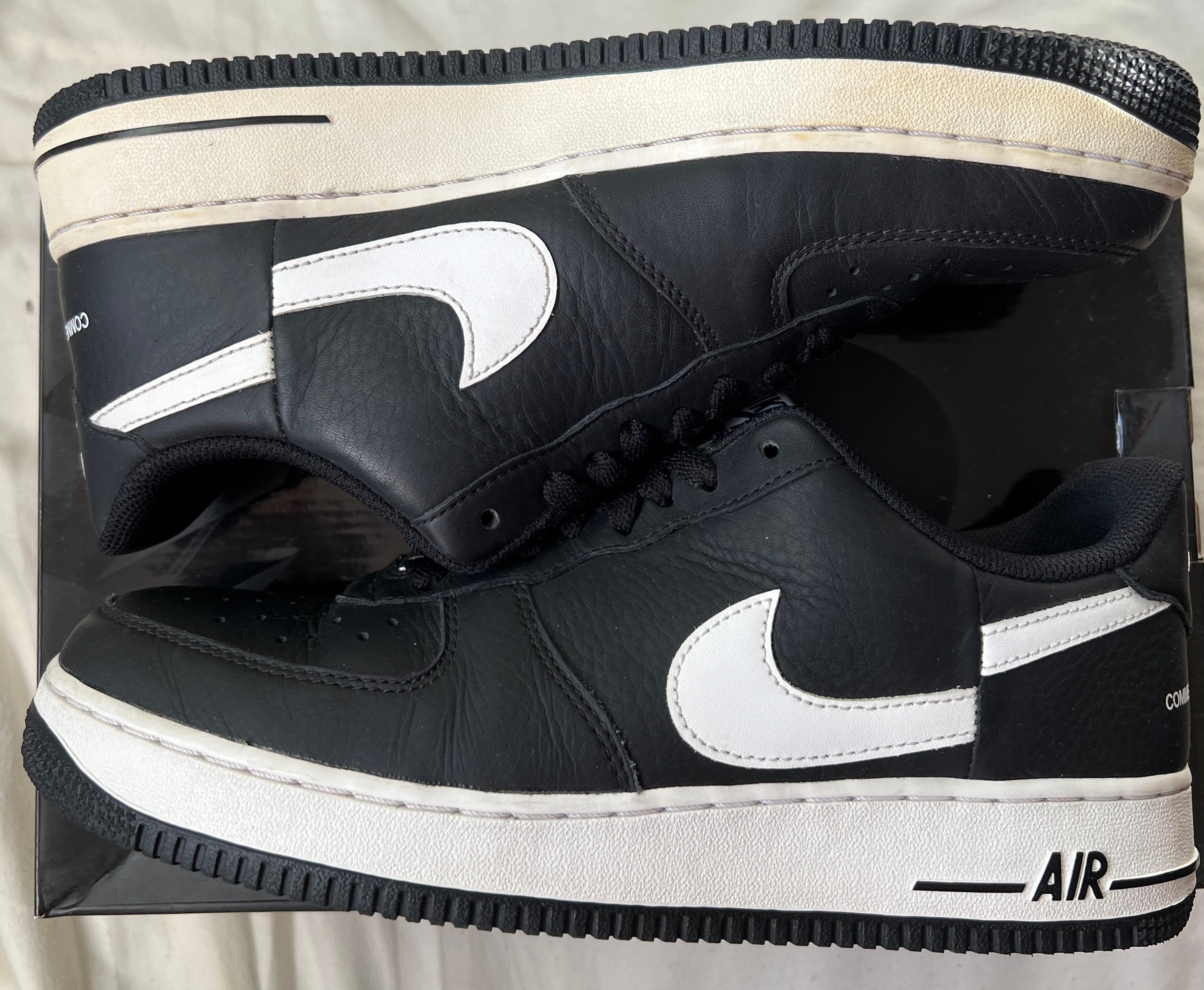 Supreme × COMME des GARCONS SHIRT × Nike Air Force 1 Low "Black/White" (2018)