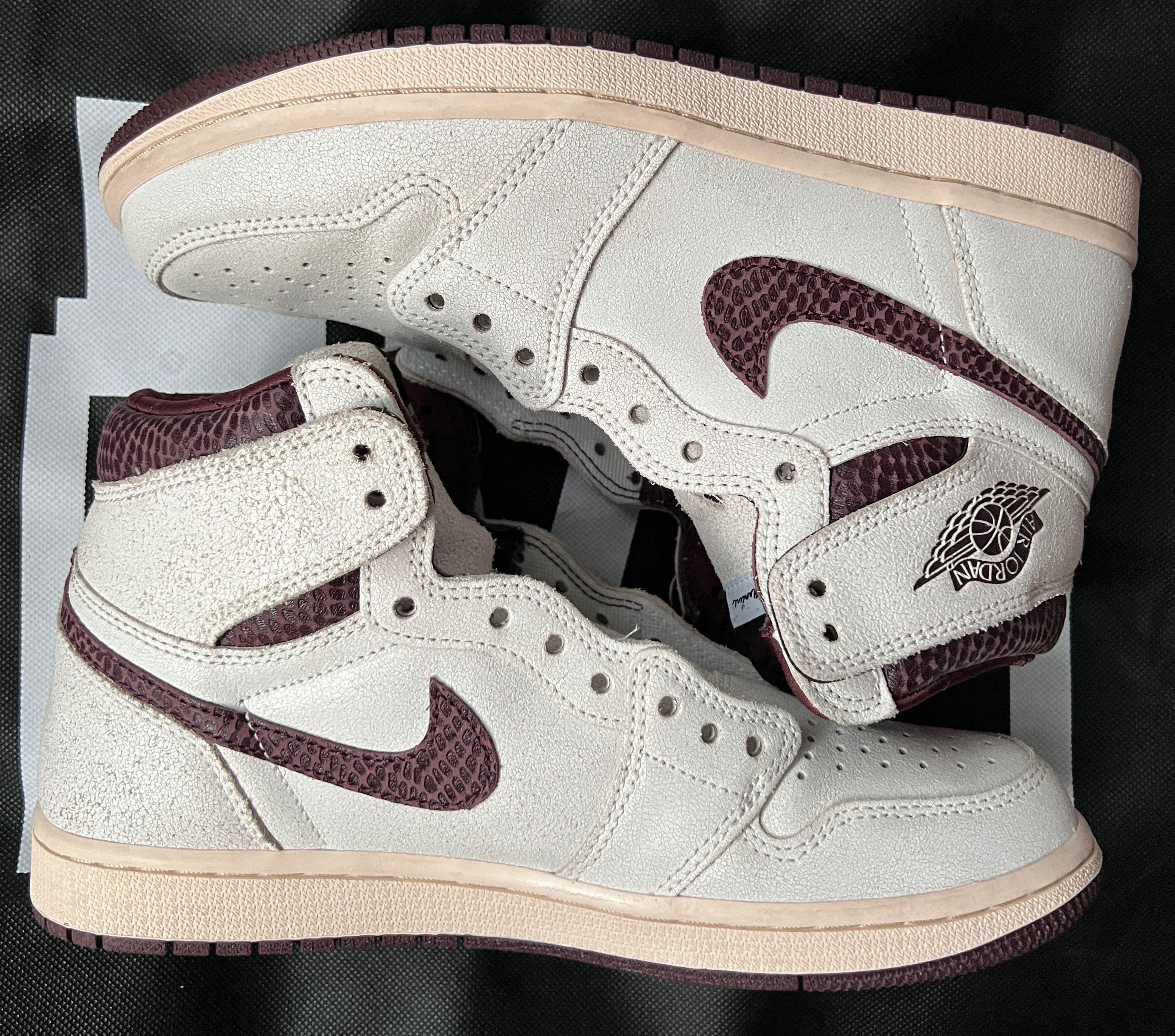 A Ma Maniere × Nike Air Jordan 1 Retro High OG "Sail and Burgundy"