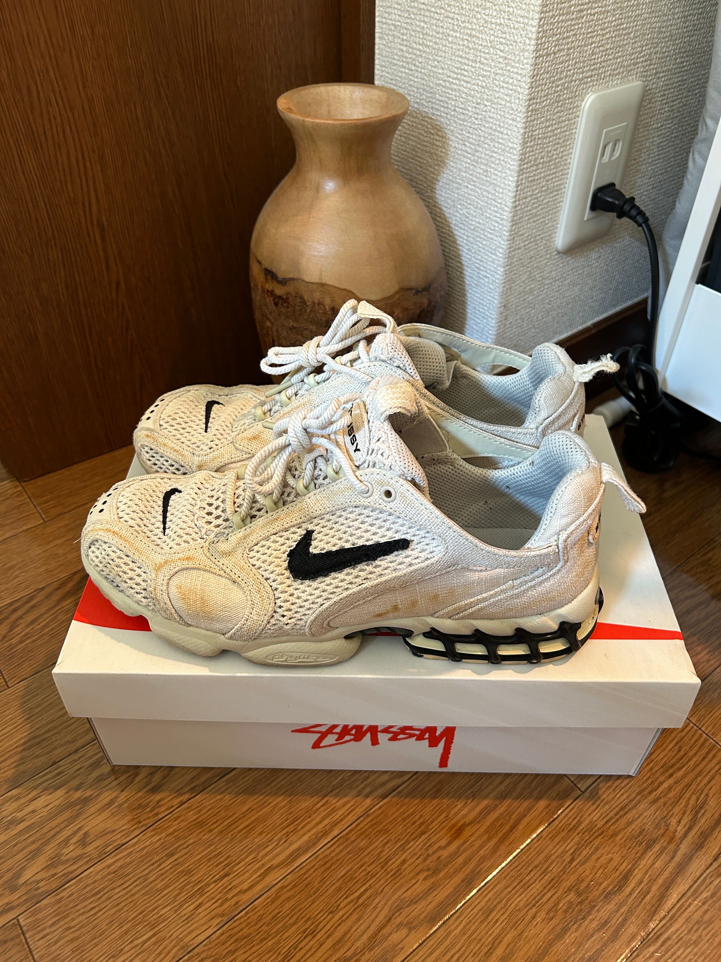 Stussy × Nike Air Zoom Spiridon CG 2 "Fossil/Black"