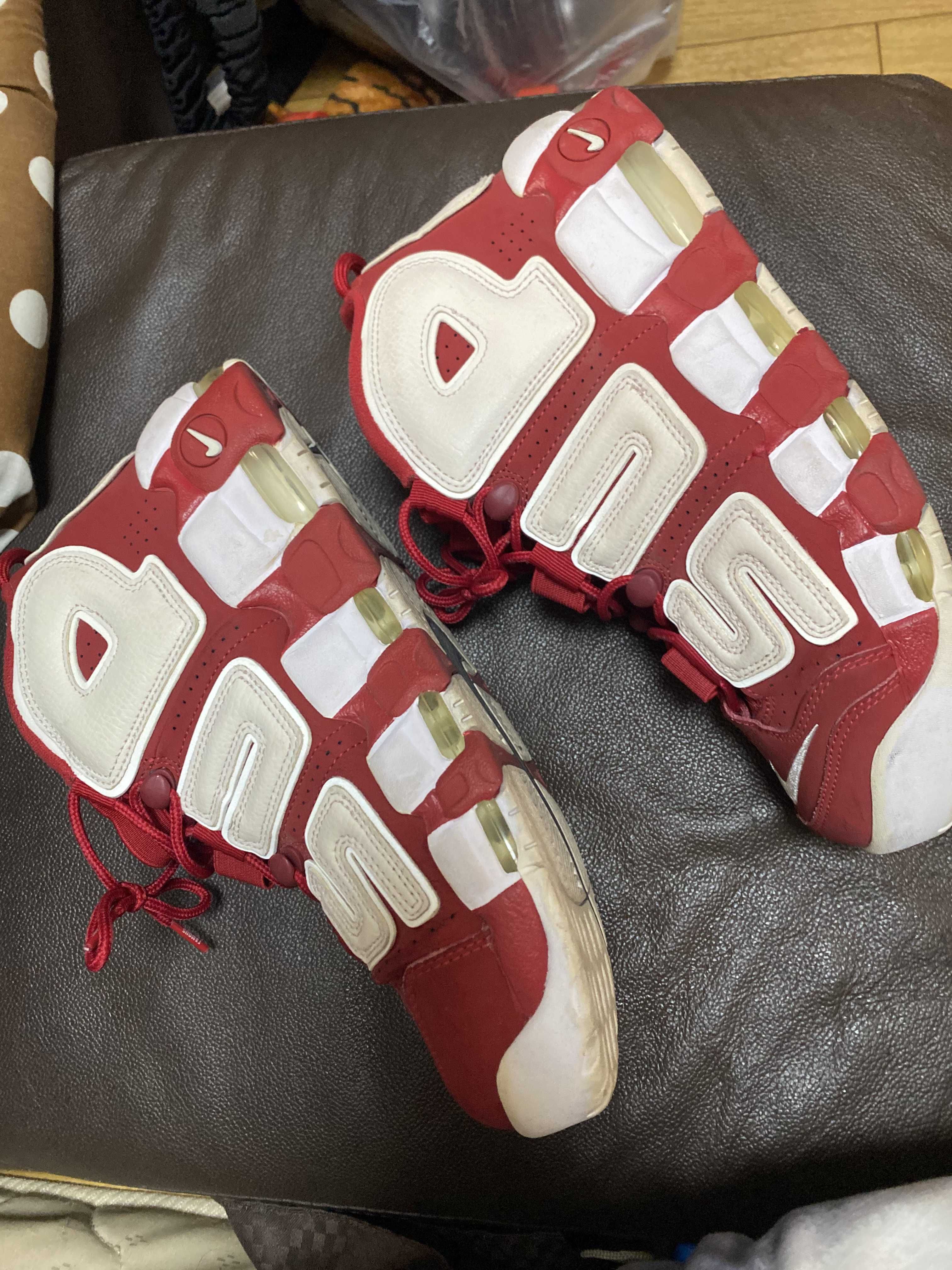 Supreme × Nike Air More Uptempo "White/Red"