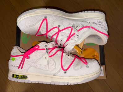 Off-White × Nike Dunk Low "Sail/Neutral Gray/Hyper Pink"