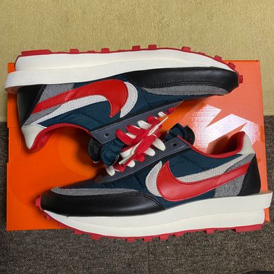 UNDERCOVER × sacai × Nike LD Waffle "Midnight Spruce/Pale Ivory-Dark Grey-University Red"