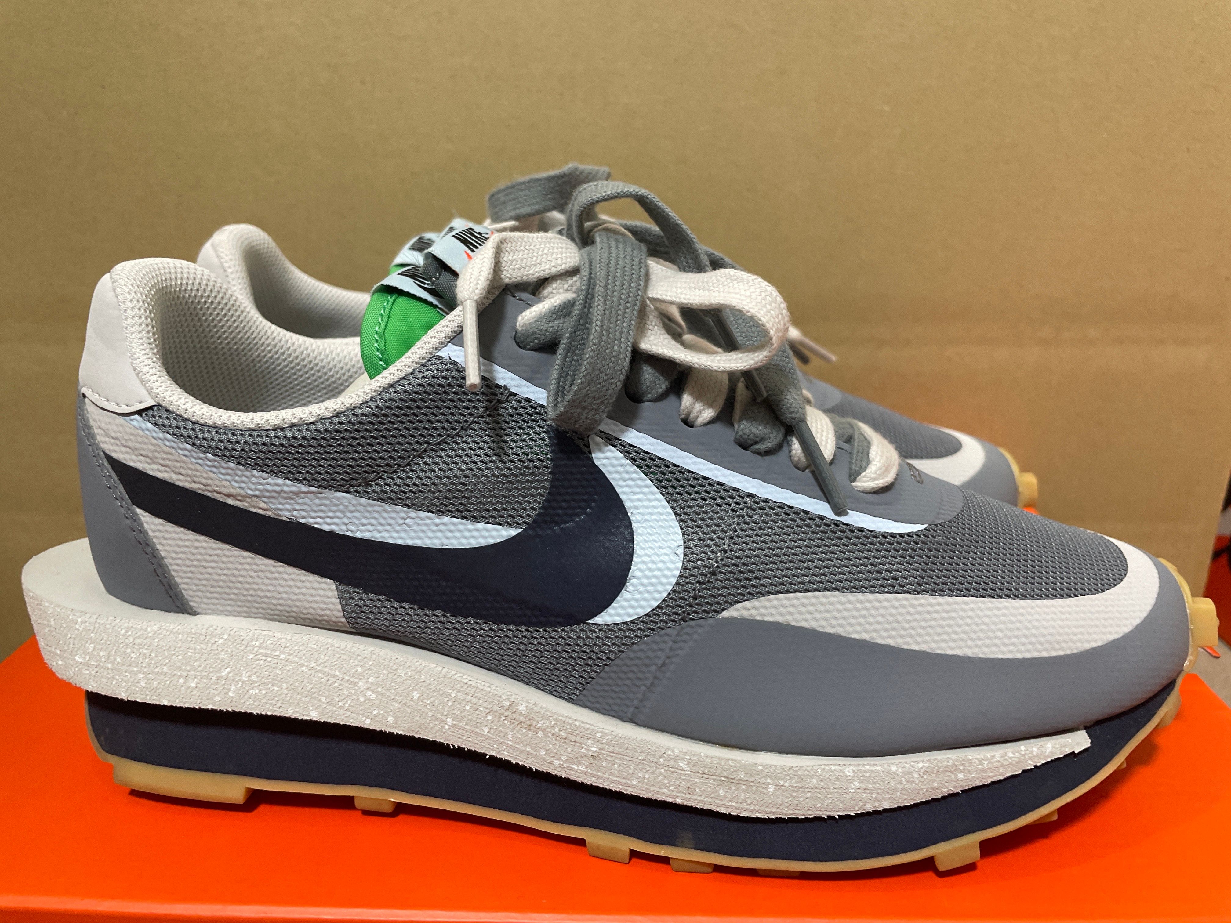 CLOT × Sacai × Nike LD Waffle "Grey Obsidian/Cool Grey"