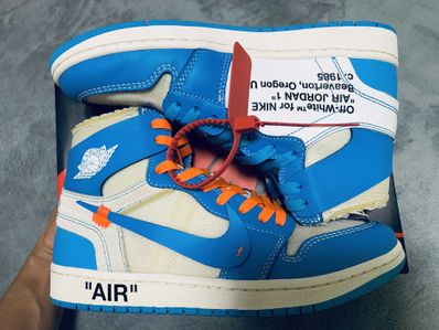 Off-White × Nike Air Jordan 1 High UNC "White/Dark Powder Blue"