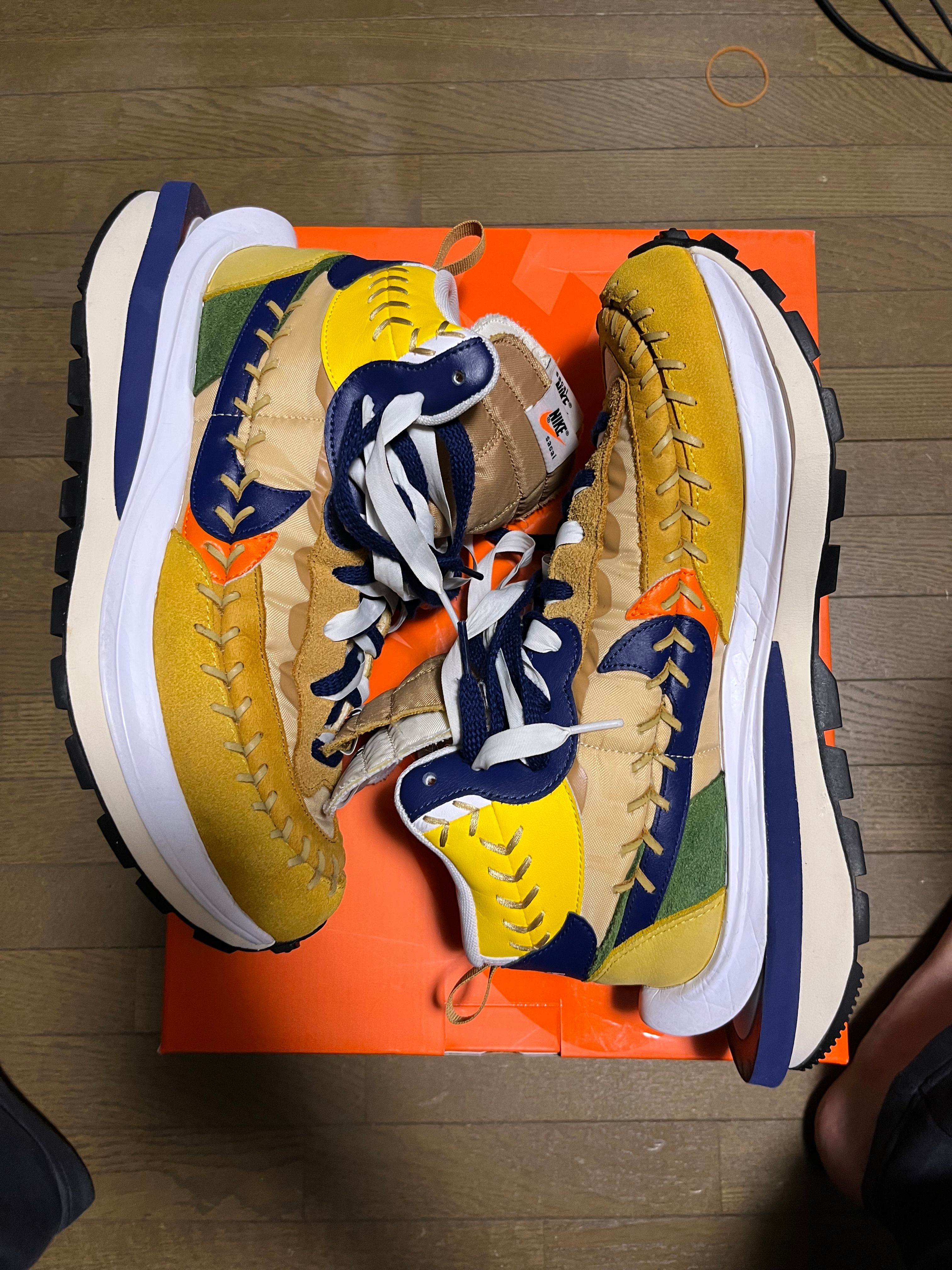 Jean-Paul Gaultier × sacai × Nike VaporWaffle "Sesame/Multi Color"