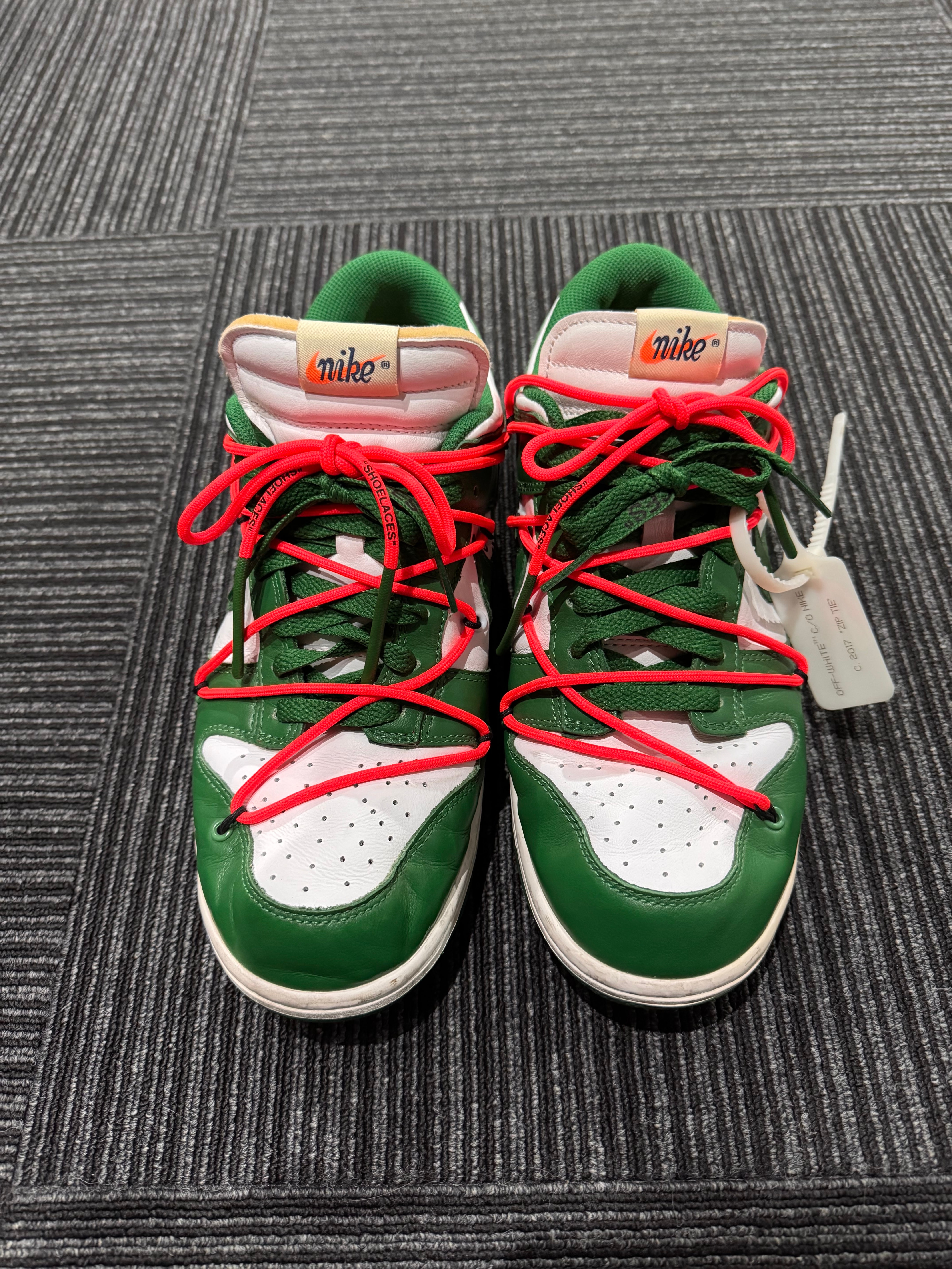 Off-White × Nike Dunk Low "White/Pine Green"