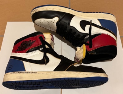 fragment design × UNION × Nike Air Jordan 1 High OG "Black/Varsity Red"
