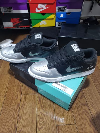 Supreme × Nike Dunk Low "Metallic Silver/Black"