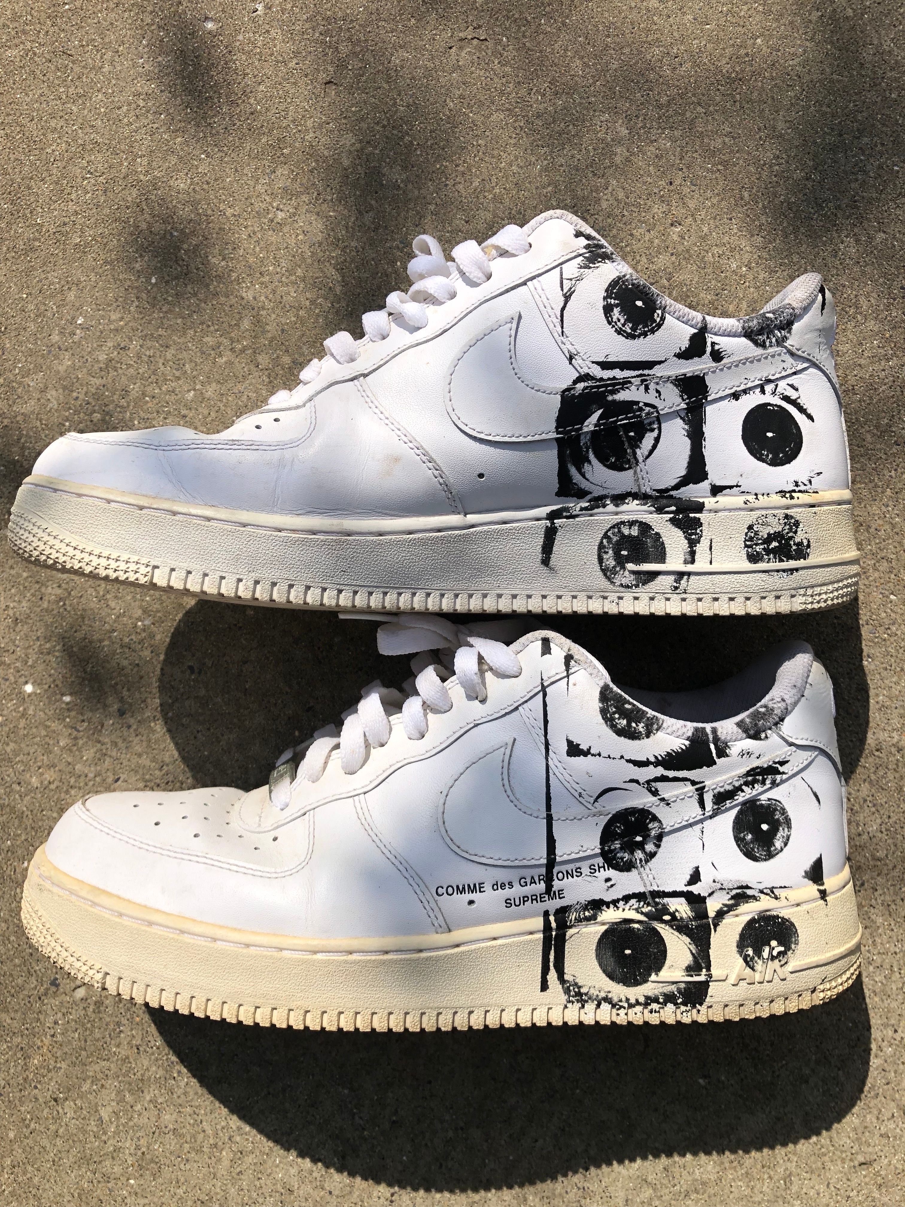 Supreme × COMME des GARCONS SHIRT × Nike Air Force 1 Low "White"