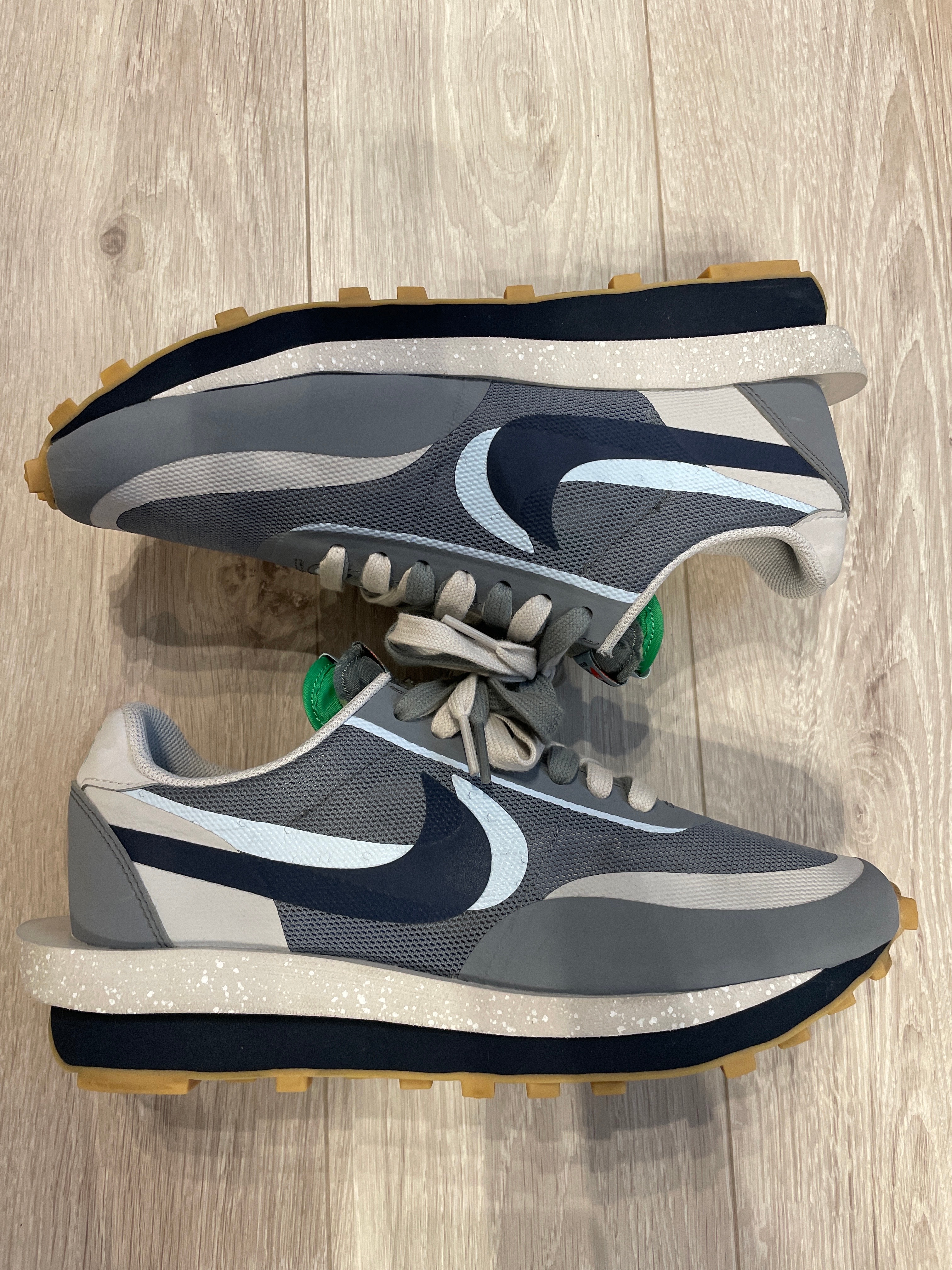 CLOT × Sacai × Nike LD Waffle "Grey Obsidian/Cool Grey"