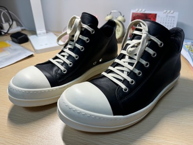 Rick Owens Low Sneaks "Black/Milk