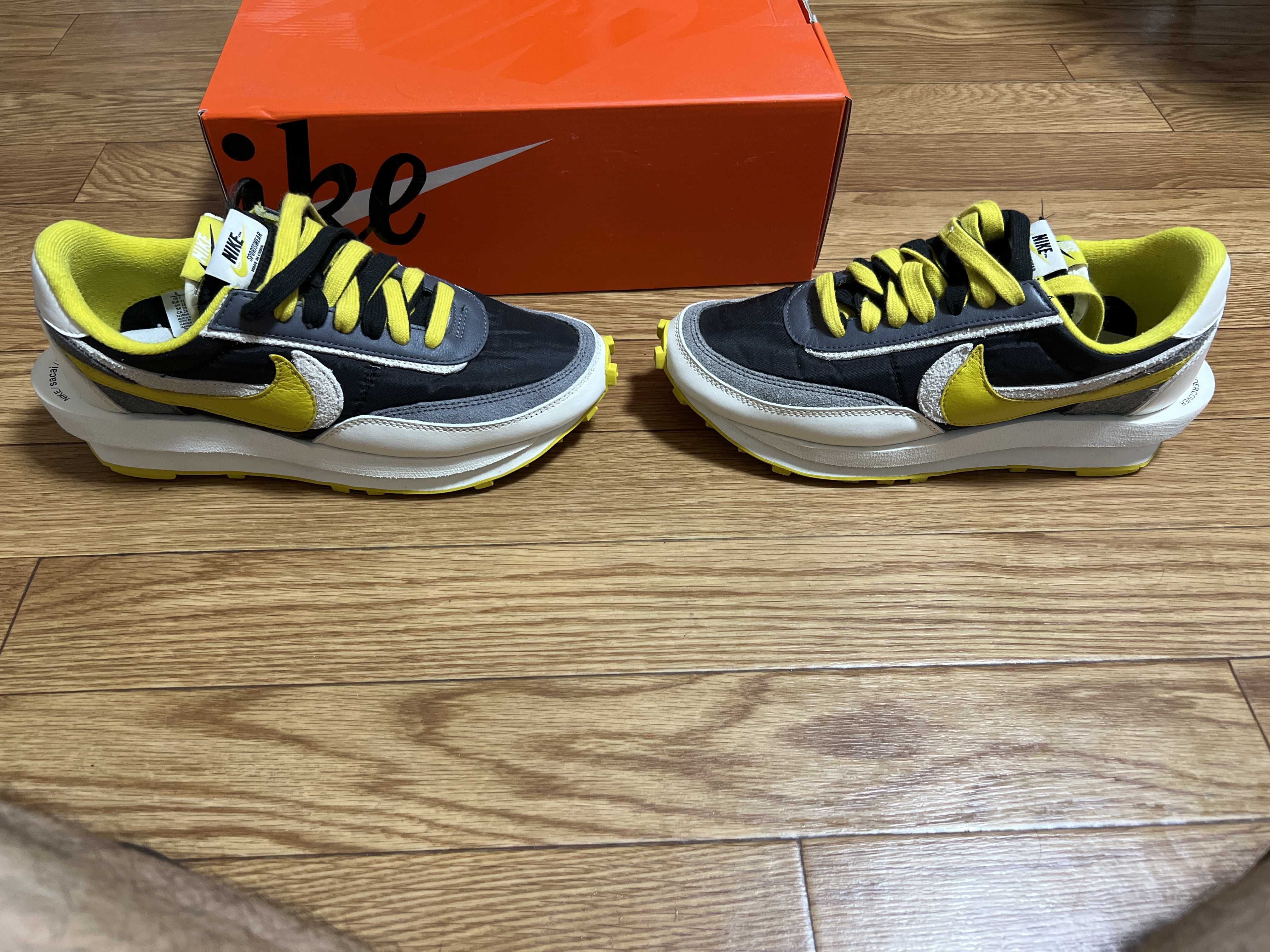 UNDERCOVER × sacai × Nike LD Waffle "Black/Sail-Dark Grey-Bright Citron"