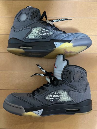 Off-White × Nike Air Jordan 5 "Black/Muslin/Fire Red"