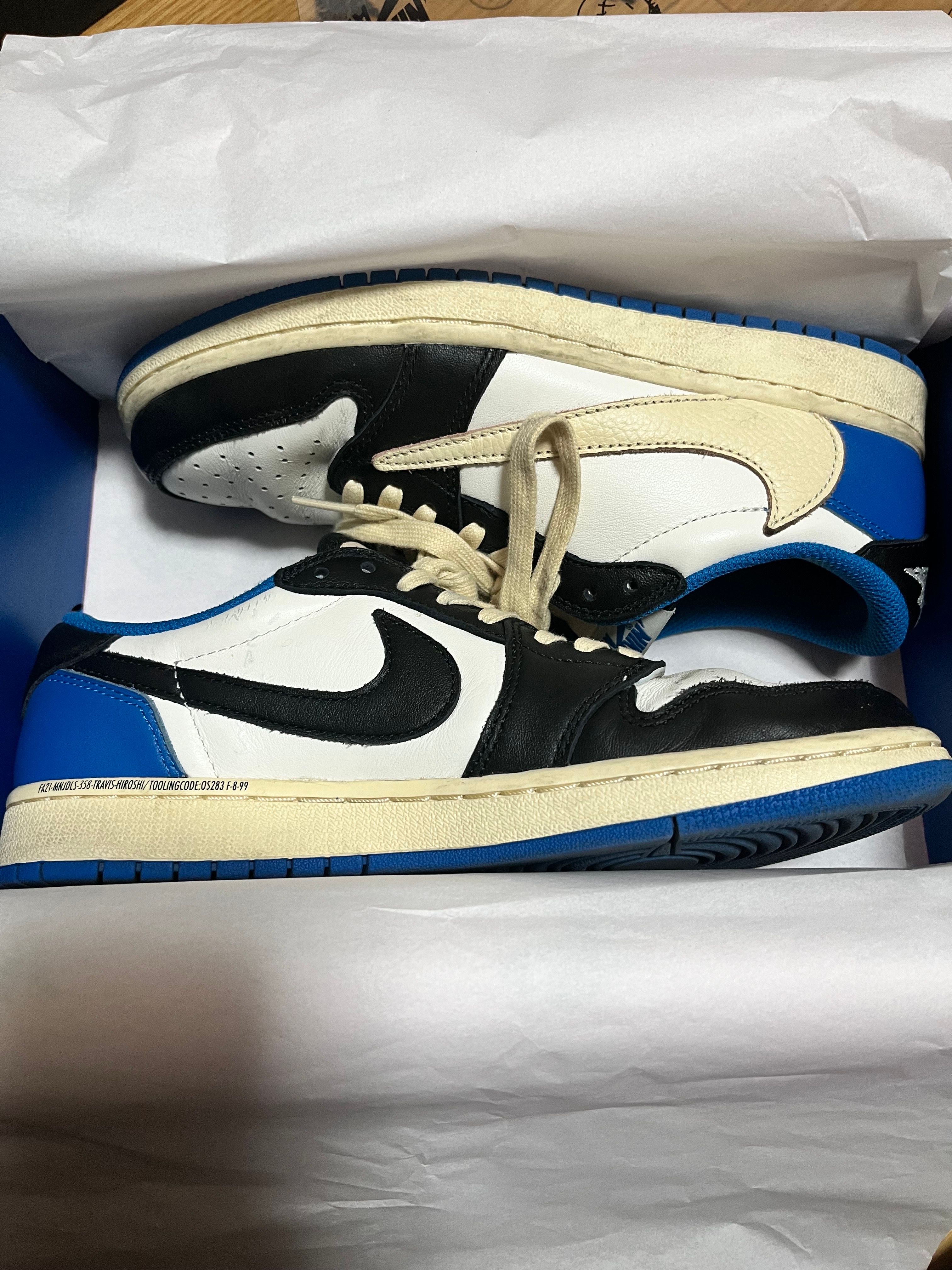 Travis Scott × fragment design × Nike Air Jordan 1 Low OG SP "Military Blue"