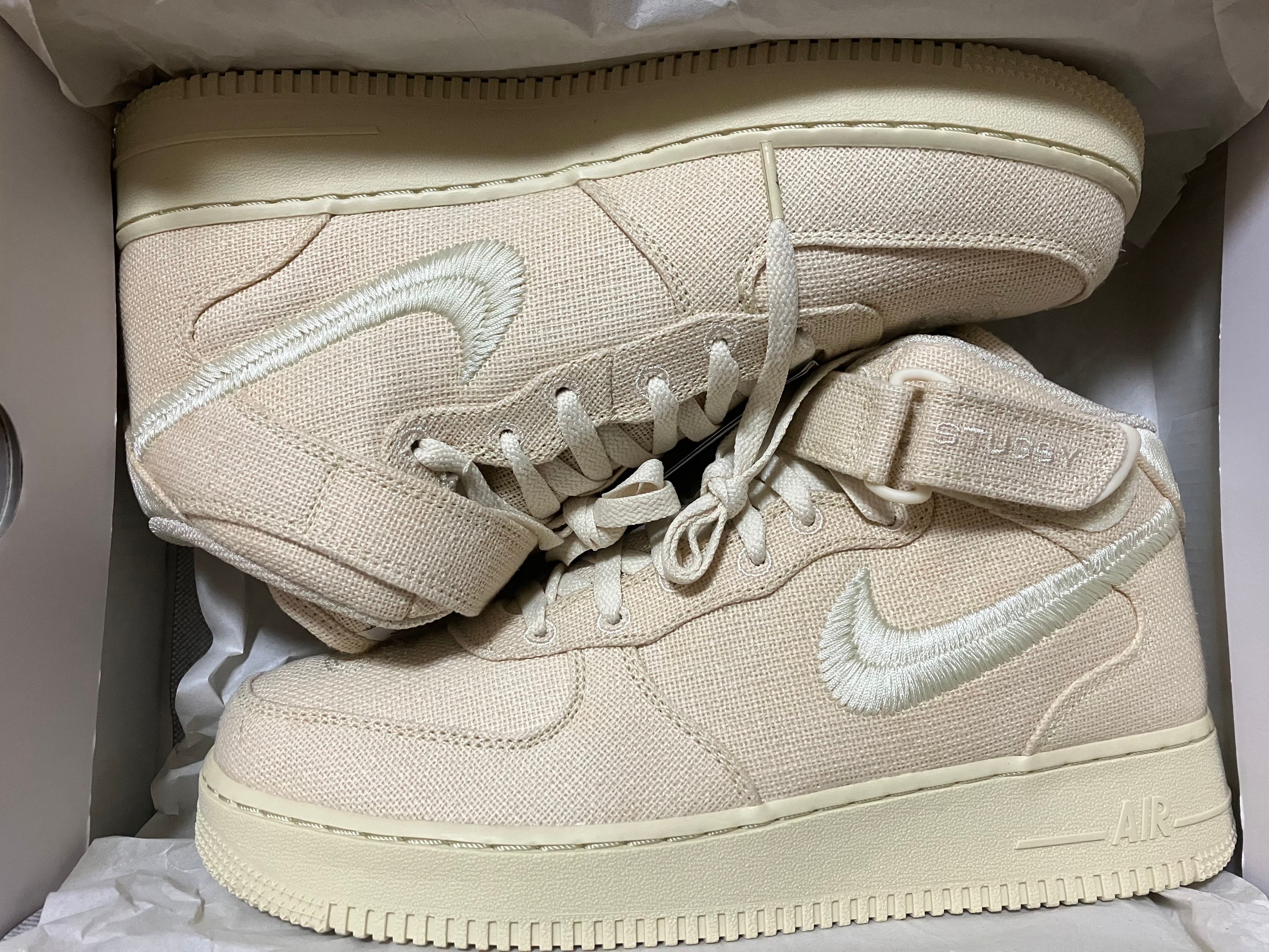 Stussy × Nike Air Force 1 Mid "Fossil Stone"