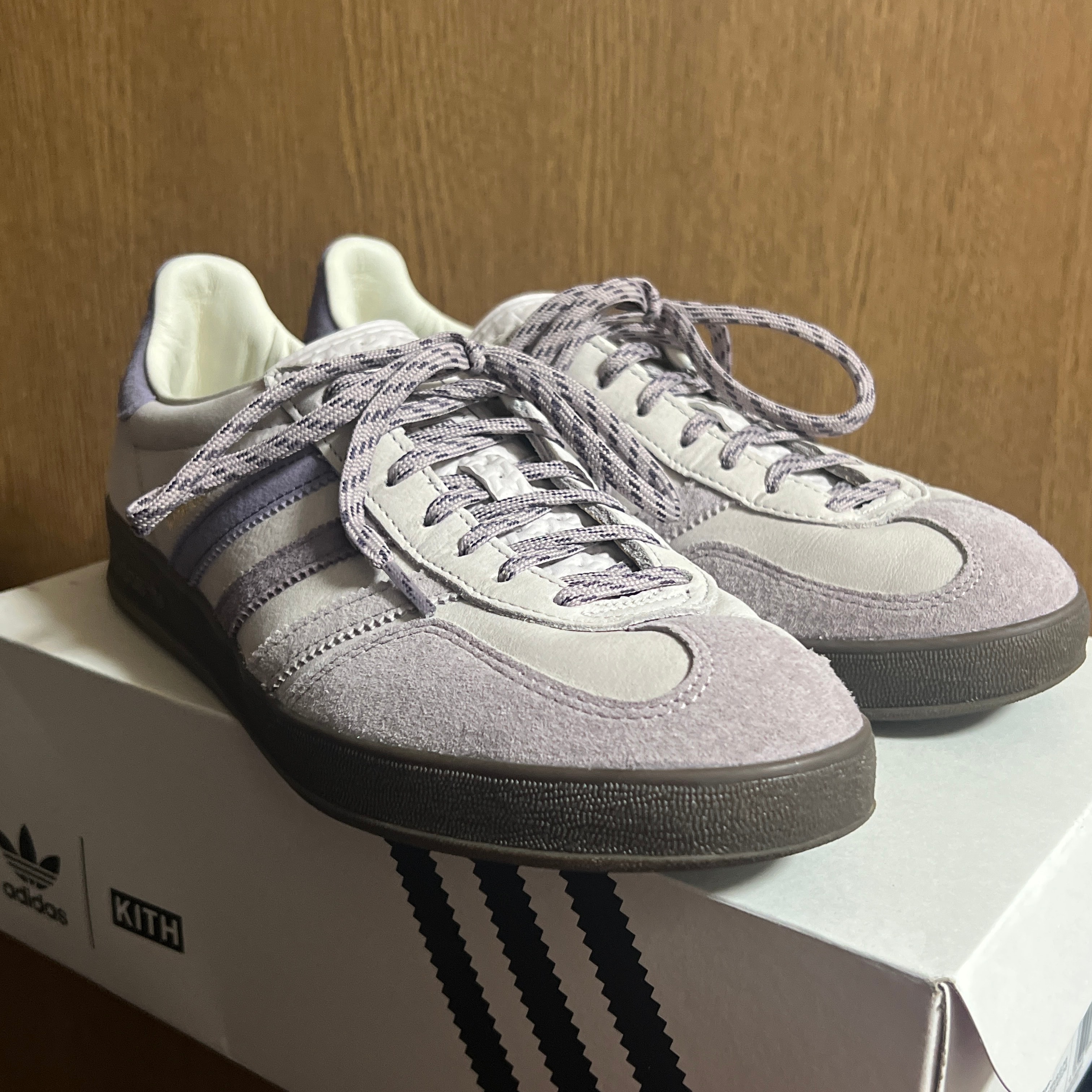 KITH Classics × adidas Gazelle Indoor "Ash Purple/Ice Purple/Gum"