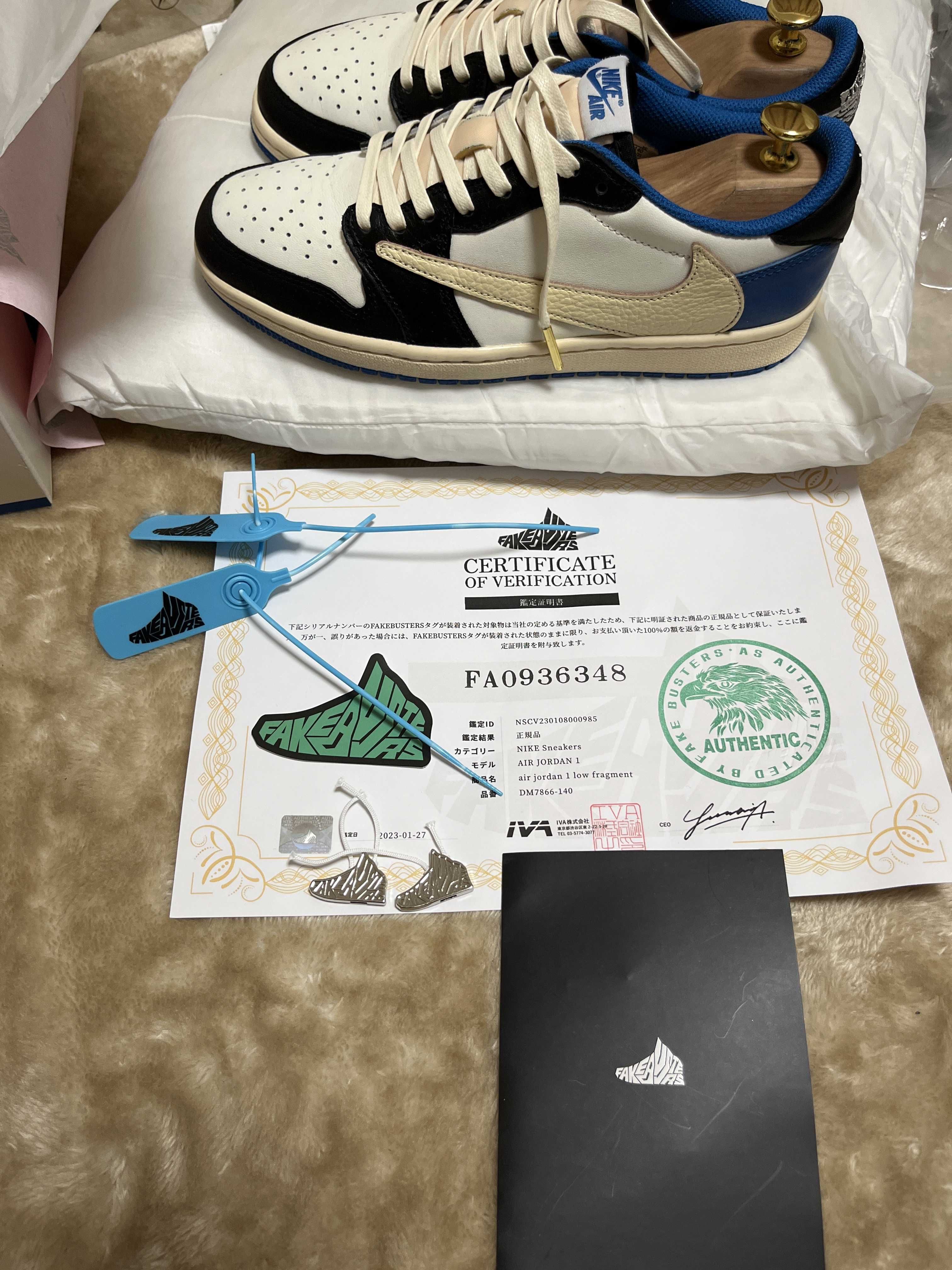 Travis Scott × fragment design × Nike Air Jordan 1 Low OG SP "Military Blue"