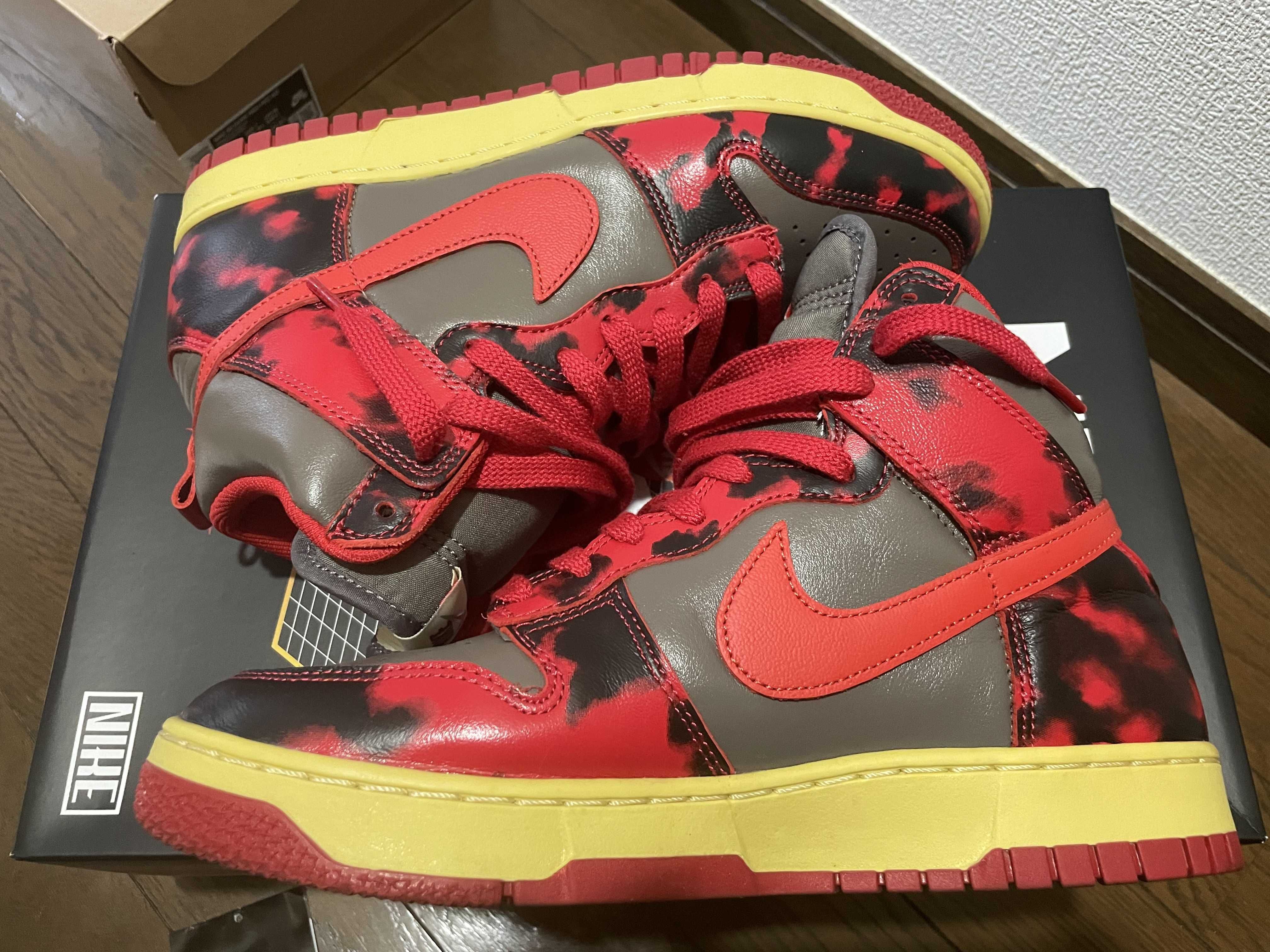 Nike Dunk High "Red Acid Wash"