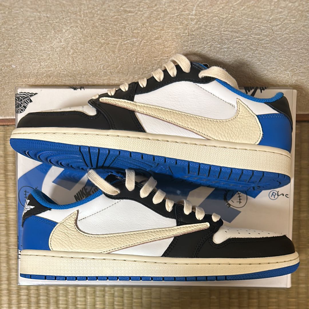 Travis Scott × fragment design × Nike Air Jordan 1 Low OG SP "Military Blue"