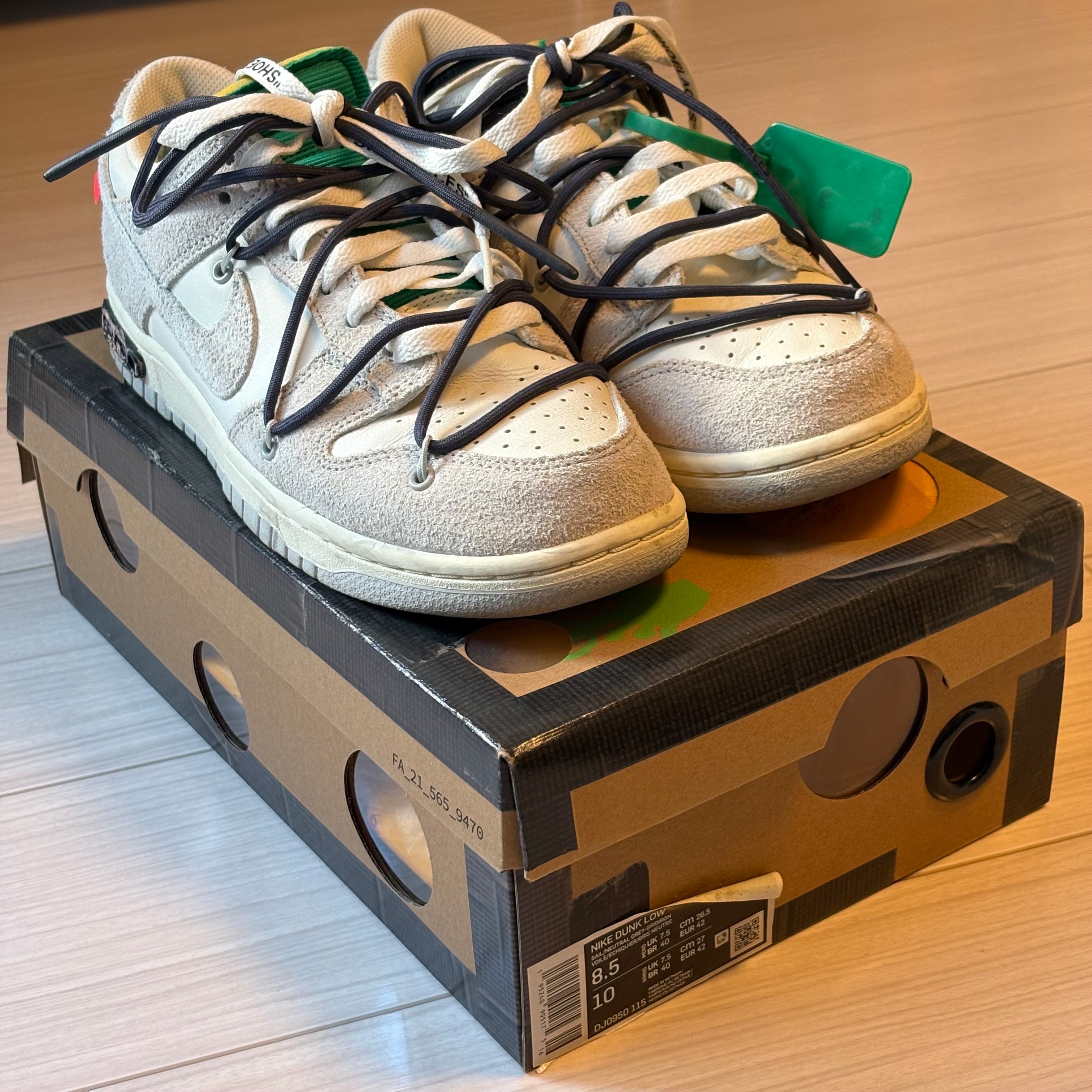 Off-White × Nike Dunk Low "Sail/Neutral Grey/Gridiron"