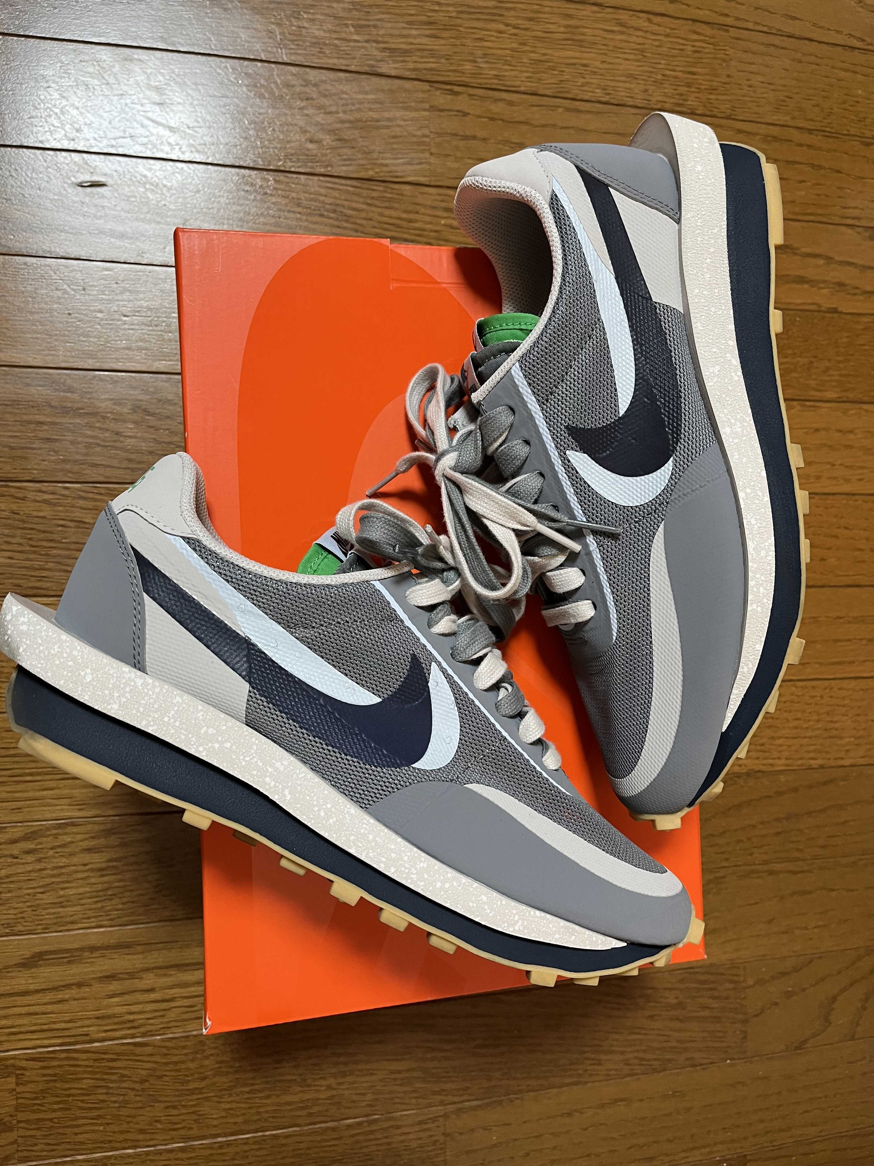 CLOT × Sacai × Nike LD Waffle "Grey Obsidian/Cool Grey"