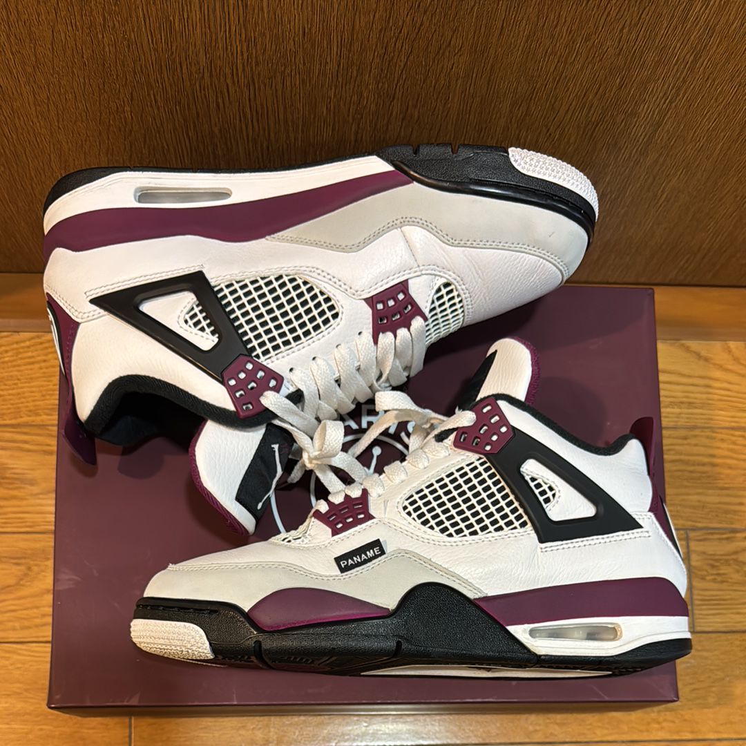 Paris Saint Germain ×Nike Air Jordan 4 Retro "White/Bordeaux/Neutral Gray"