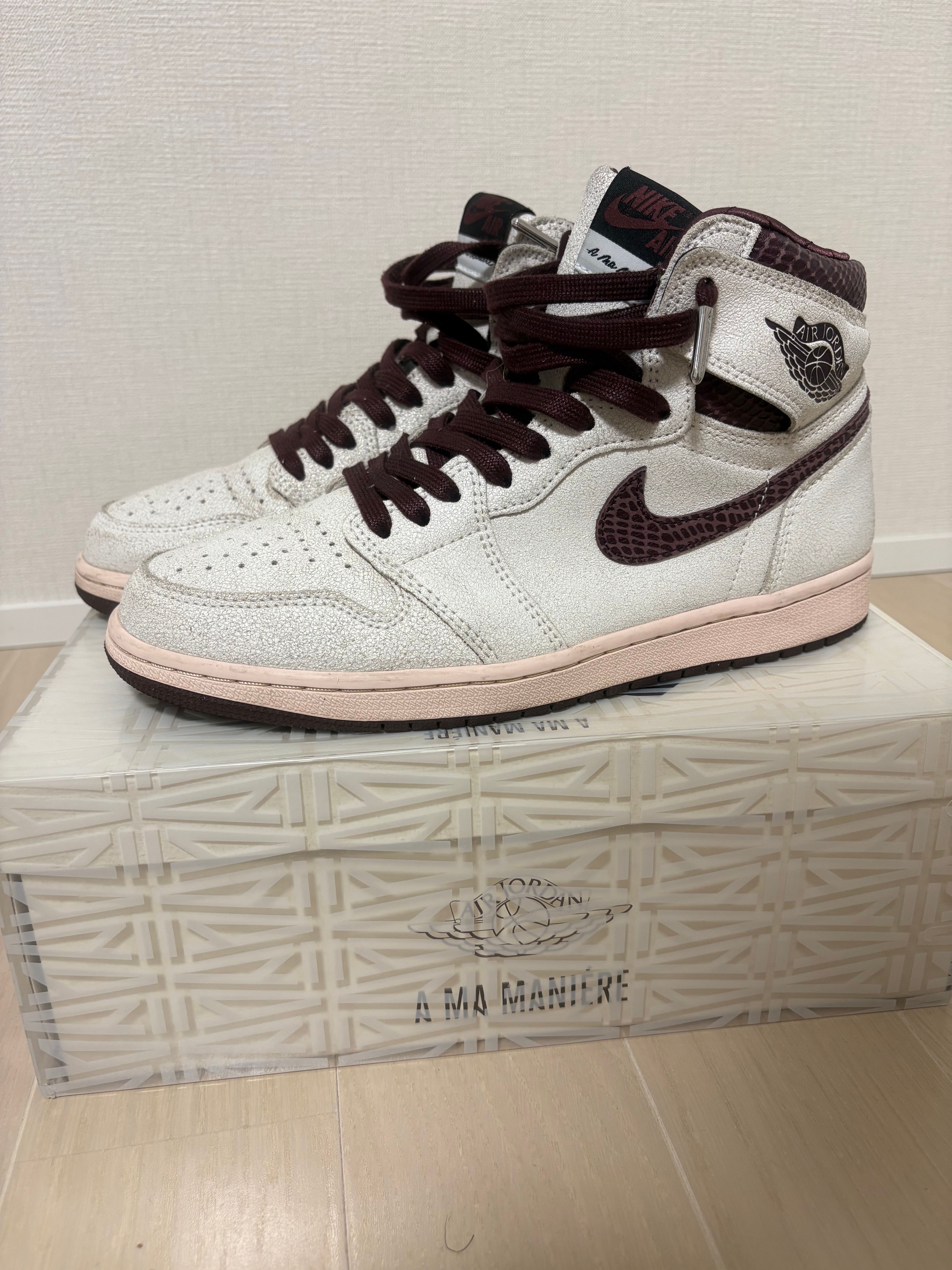 A Ma Maniere × Nike Air Jordan 1 Retro High OG "Sail and Burgundy"