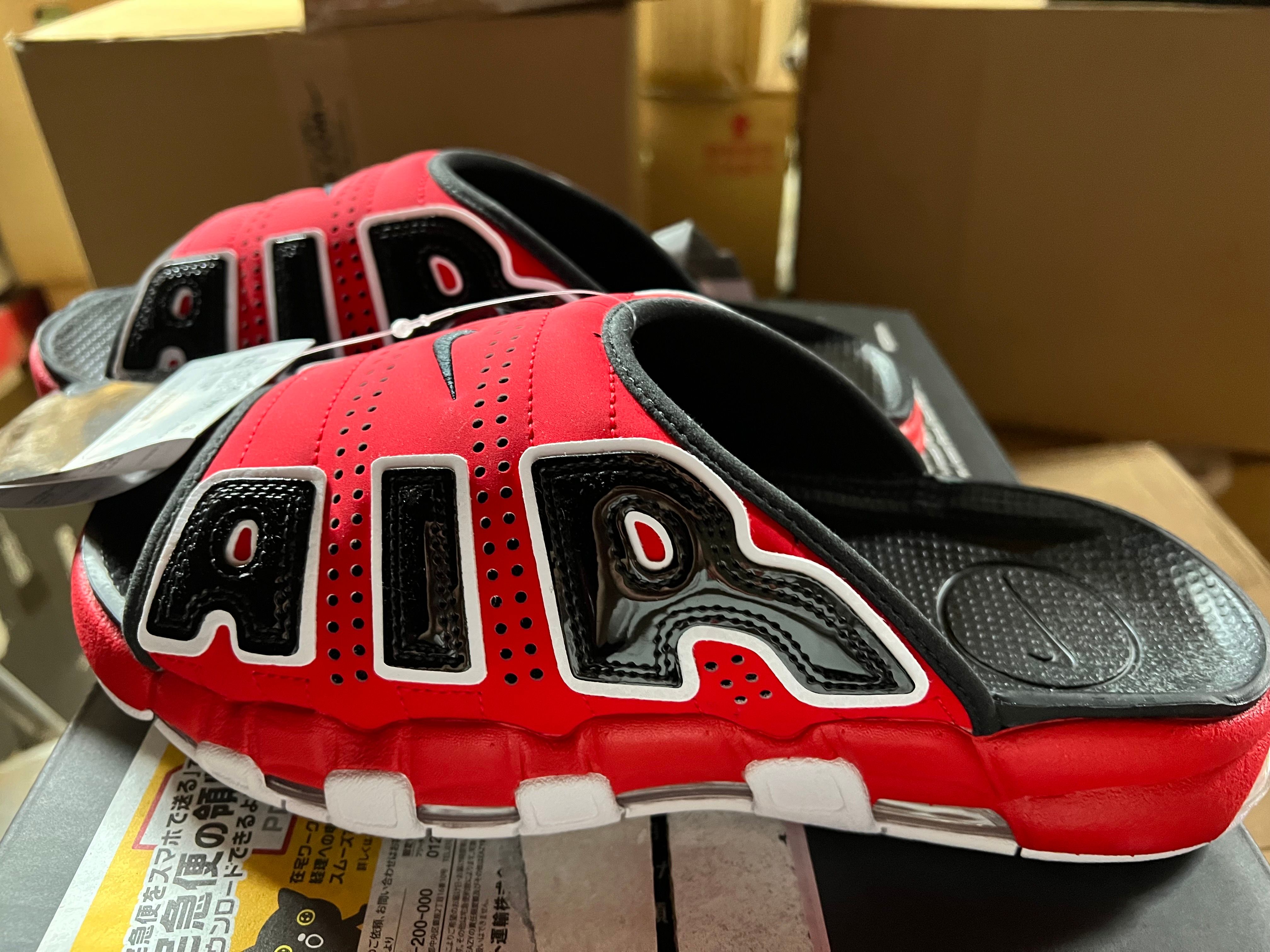 Nike Air More Uptempo Slide "University Red/Black" (FJ6035-600/FJ6036-600)