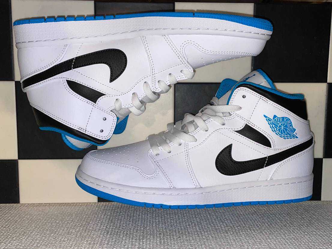 Nike Air Jordan 1 Mid "White/Laser blue"