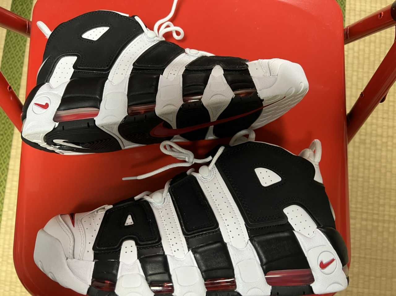 NIKE AIR MORE UPTEMPO "WHITE/BLACK/UNIVERSITY RED"(2020)