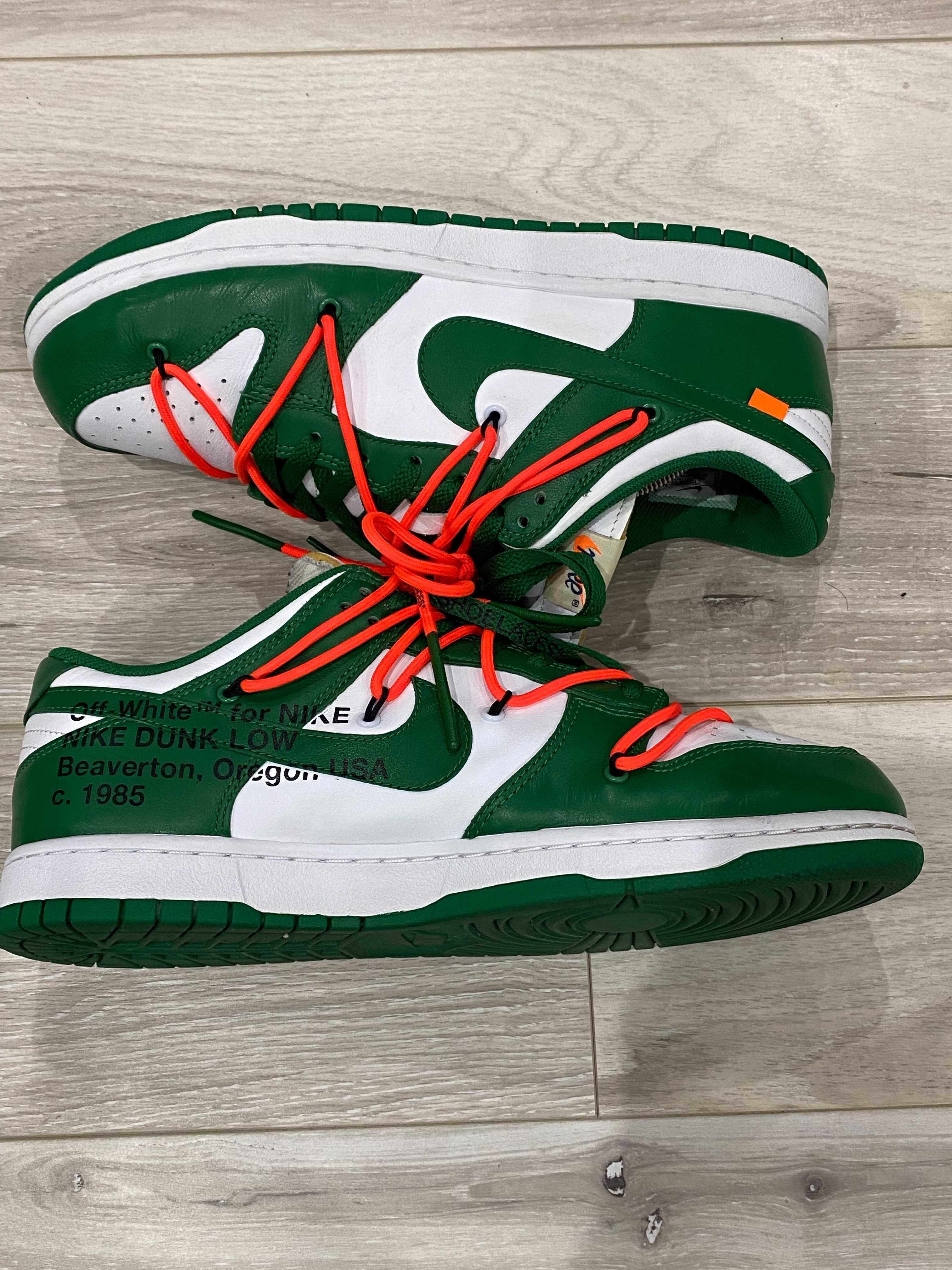 Off-White × Nike Dunk Low "White/Pine Green"