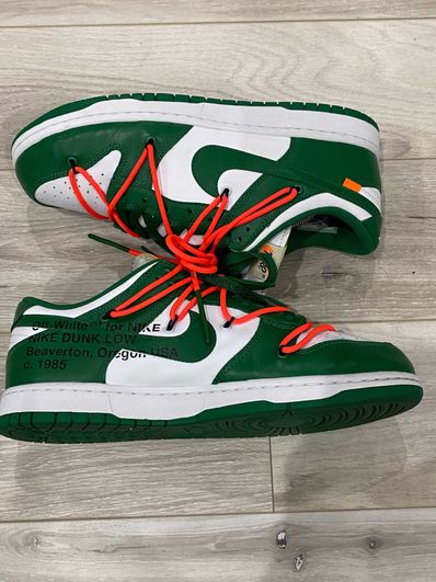 Off-White × Nike Dunk Low "White/Pine Green"